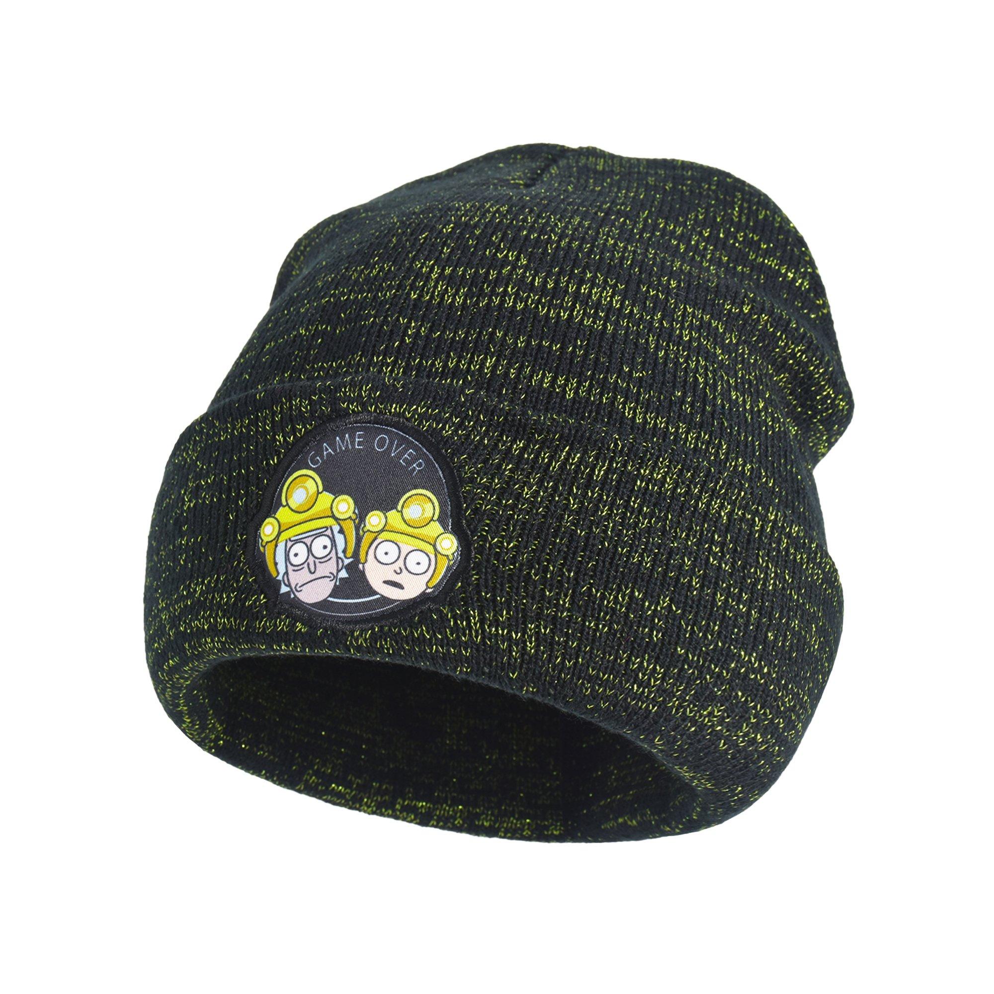 Rick and Morty Space Unisex Black Cuffed Beanie