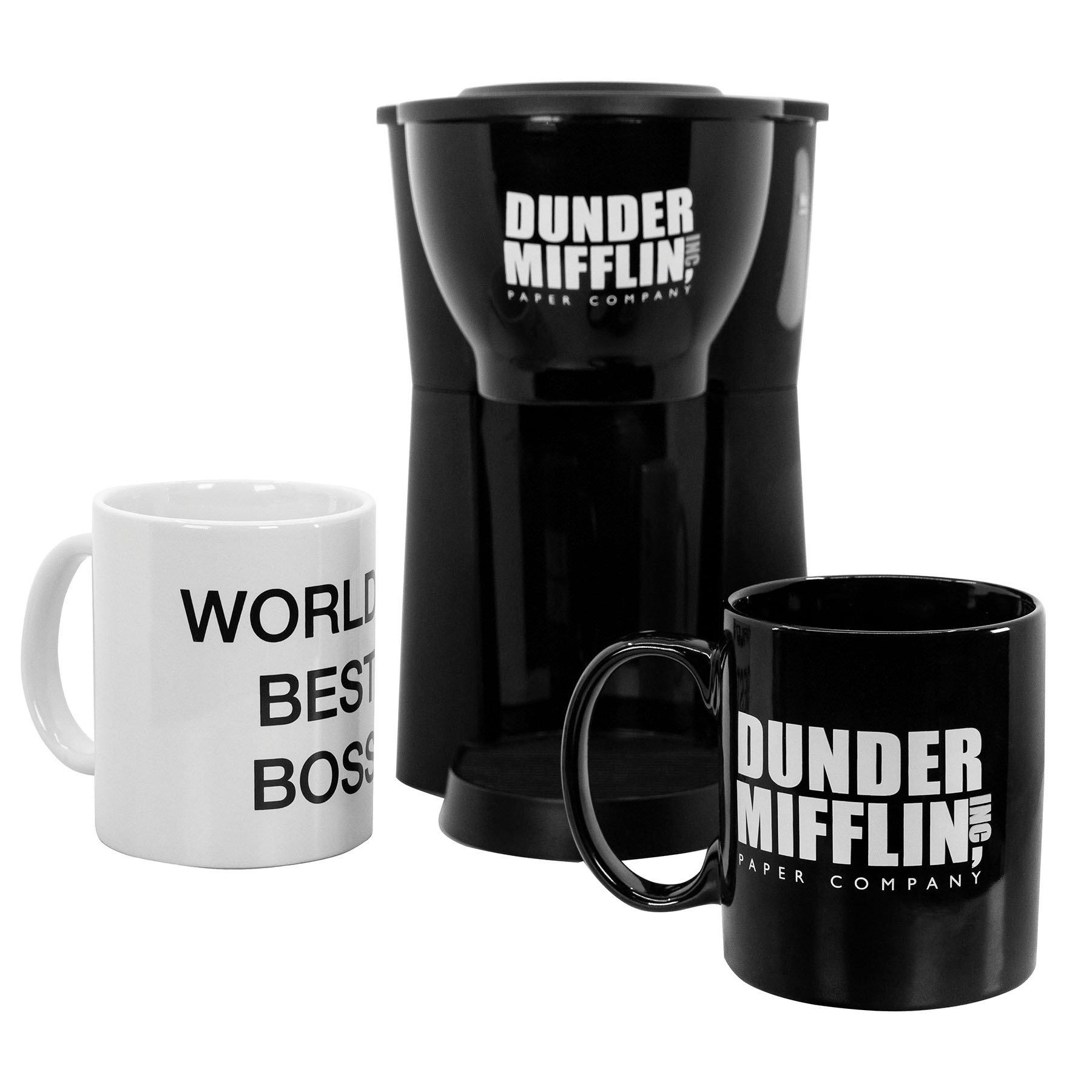 The Office Single Cup Coffee Maker with World's Best Boss Mug- From Du