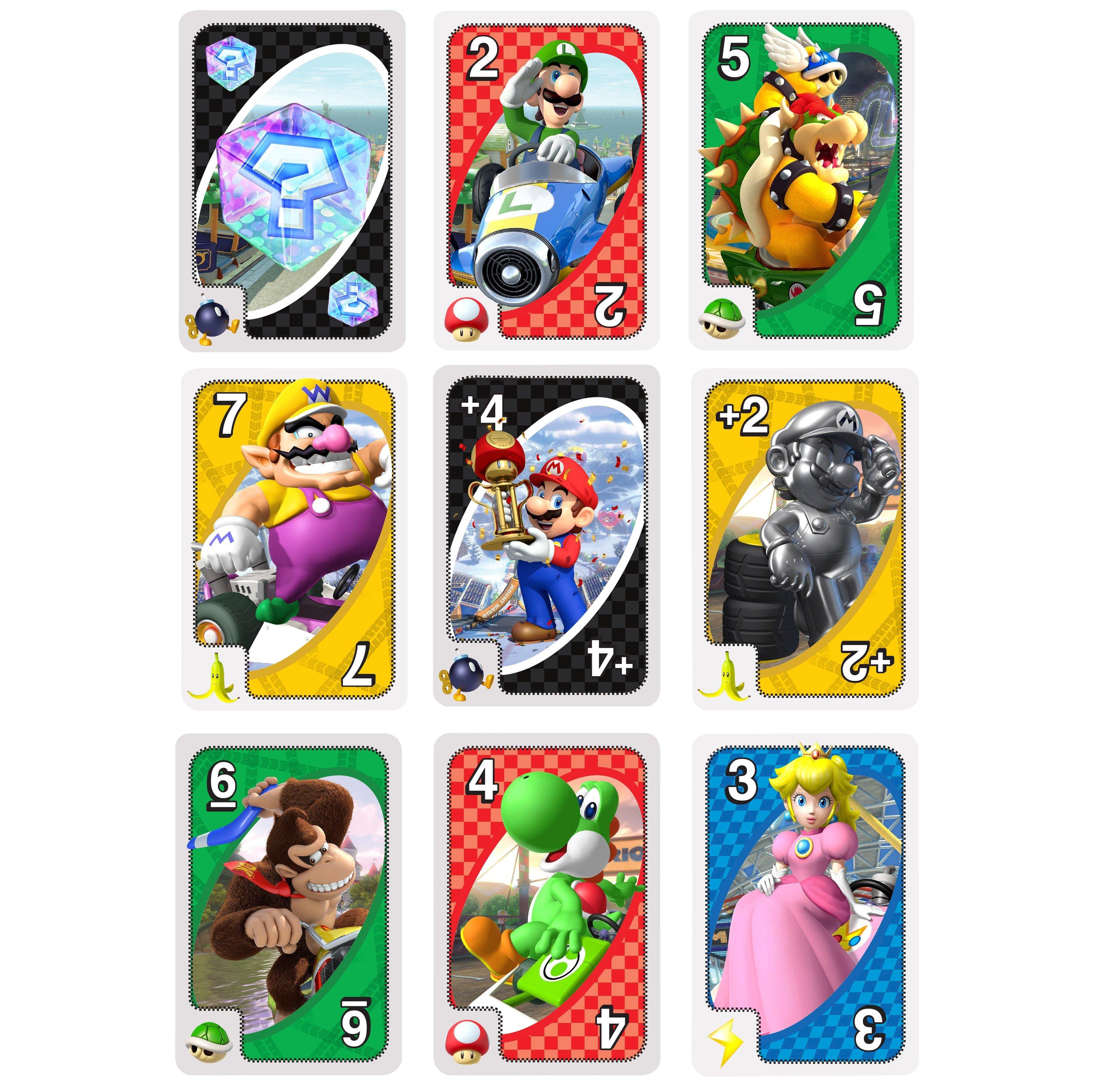 Beware of bananas and Reverse Cards. UNO Mario Kart is available now.