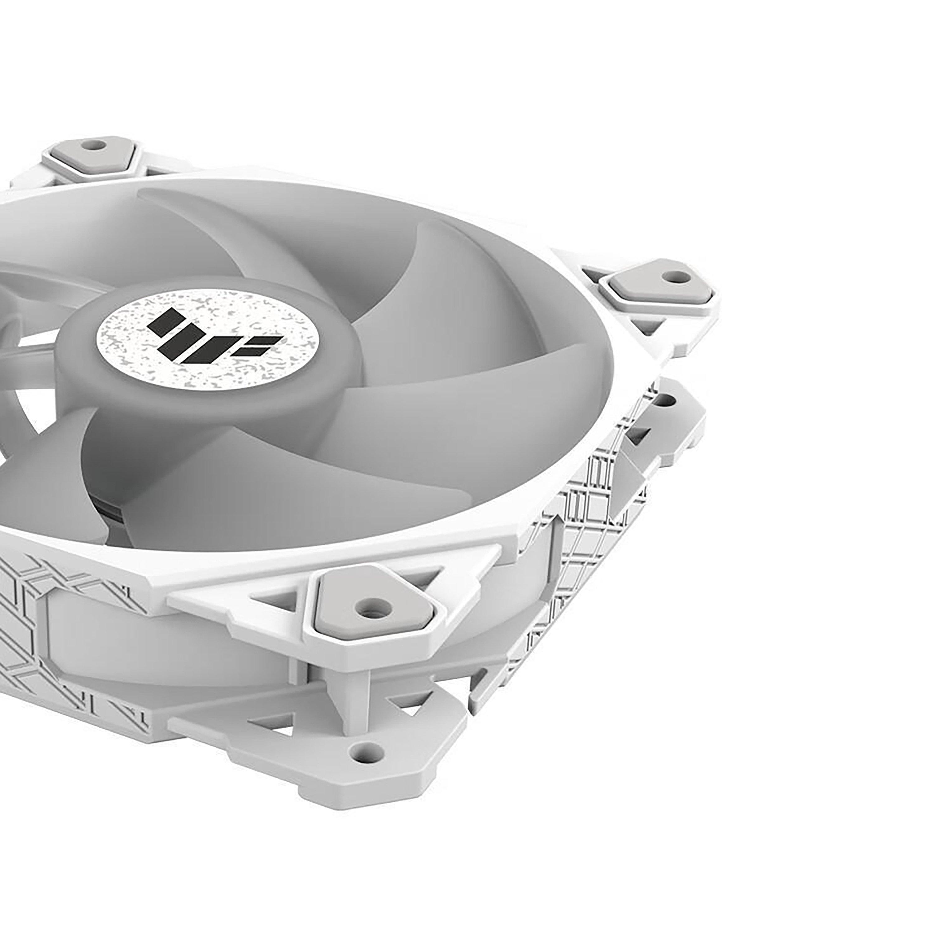 ASUS TUF Gaming TF120 ARGB 3 in 1 (3 Pack) White Edition Chassis Fan 3-Pin Customizable LEDs Blade, Advanced Fluid Dynamic Bearing