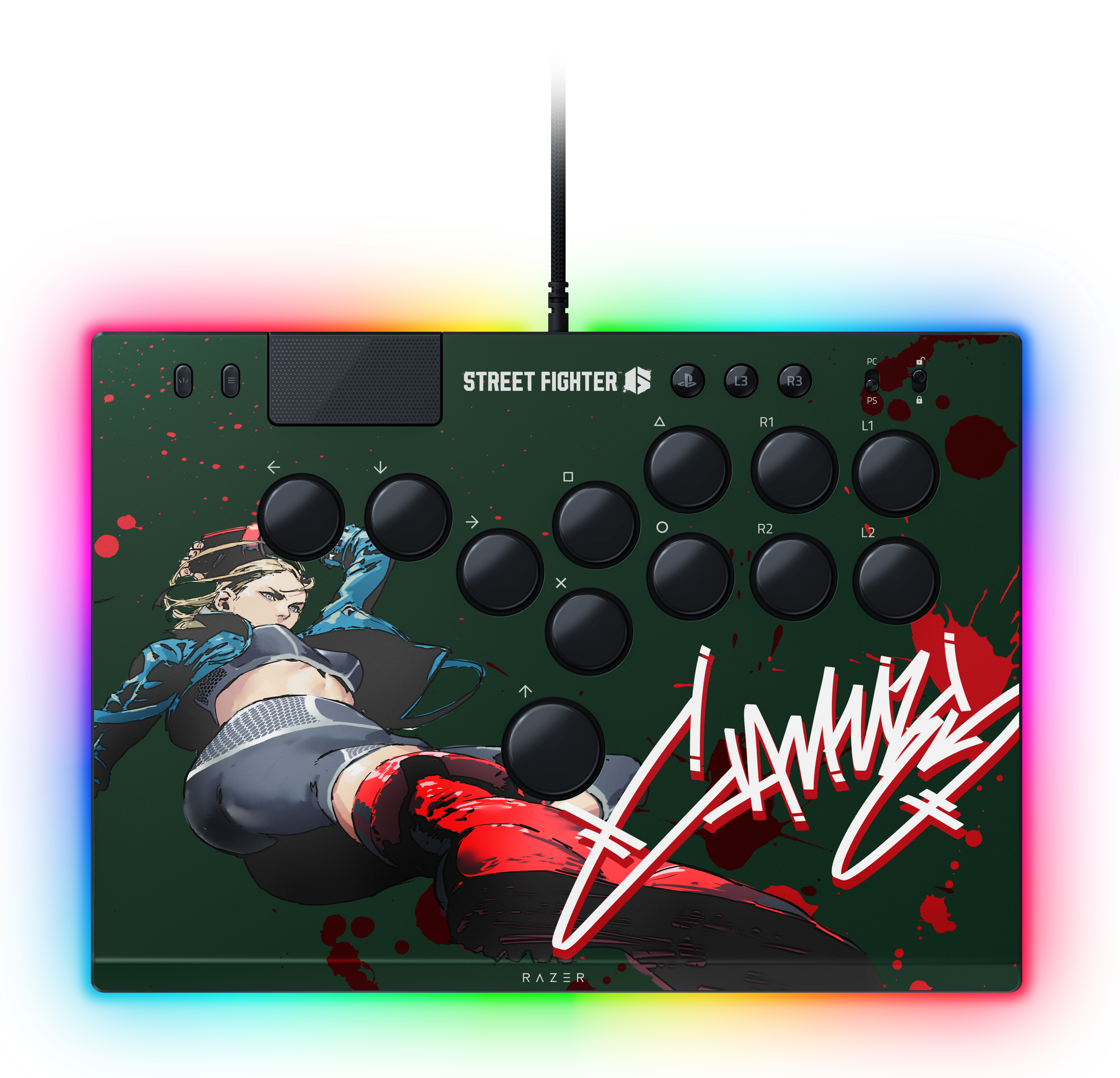 Razer Kitsune All-Button Optical Arcade Controller SF6 Cammy