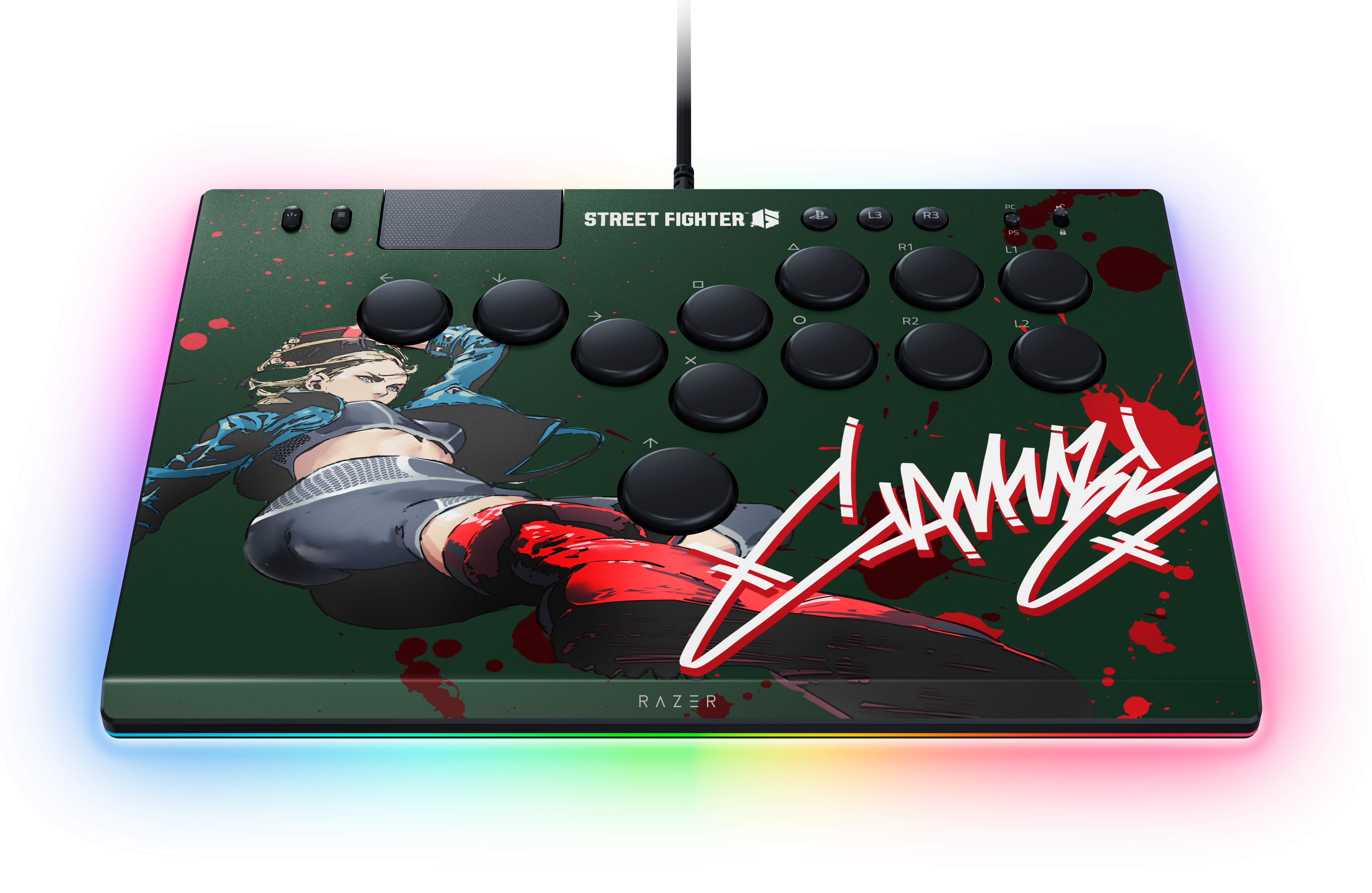 Razer Kitsune All-Button Optical Arcade Controller SF6 Cammy