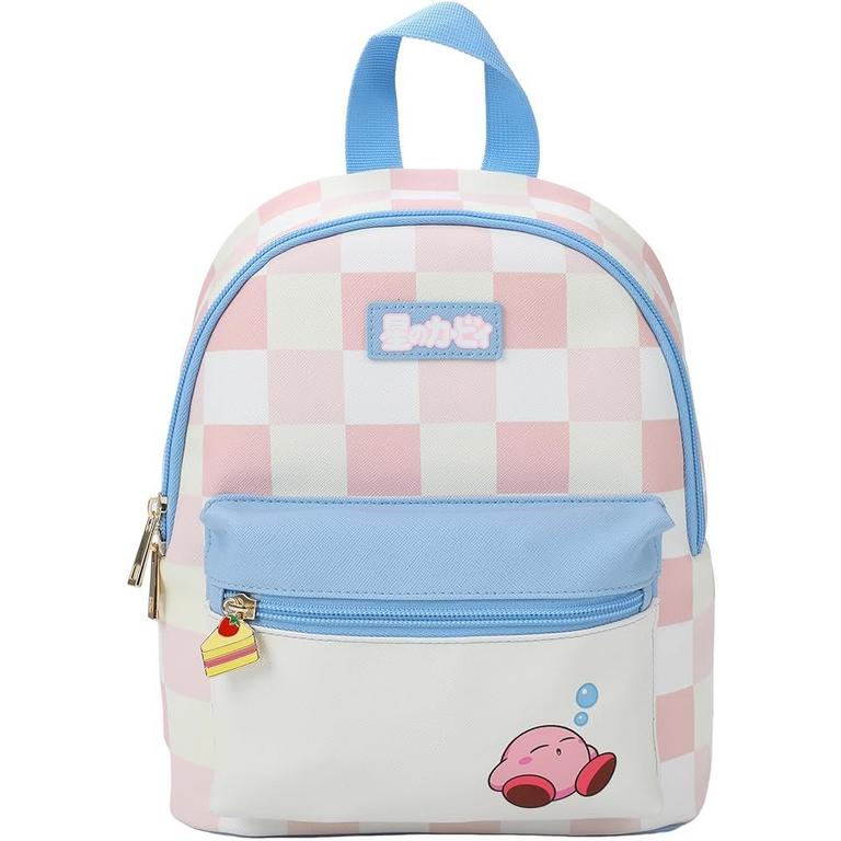 Kirby Sleeping Pink Checkered Mini Backpack