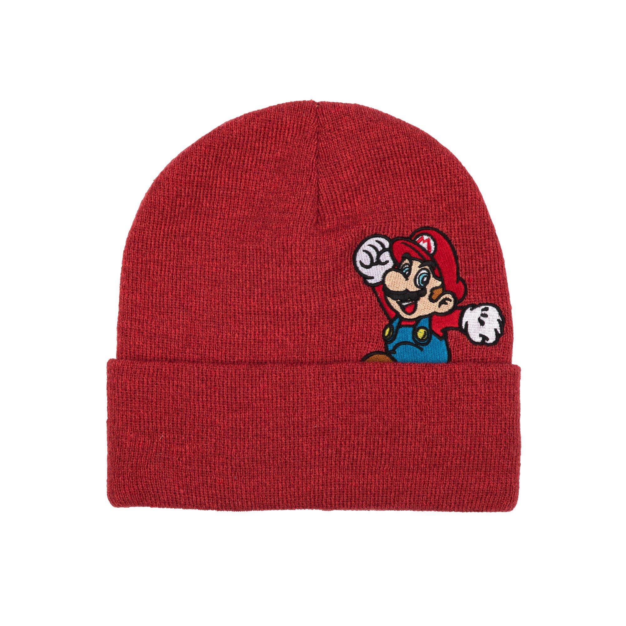 Super Mario Embroidered Peekaboo Knit Hat