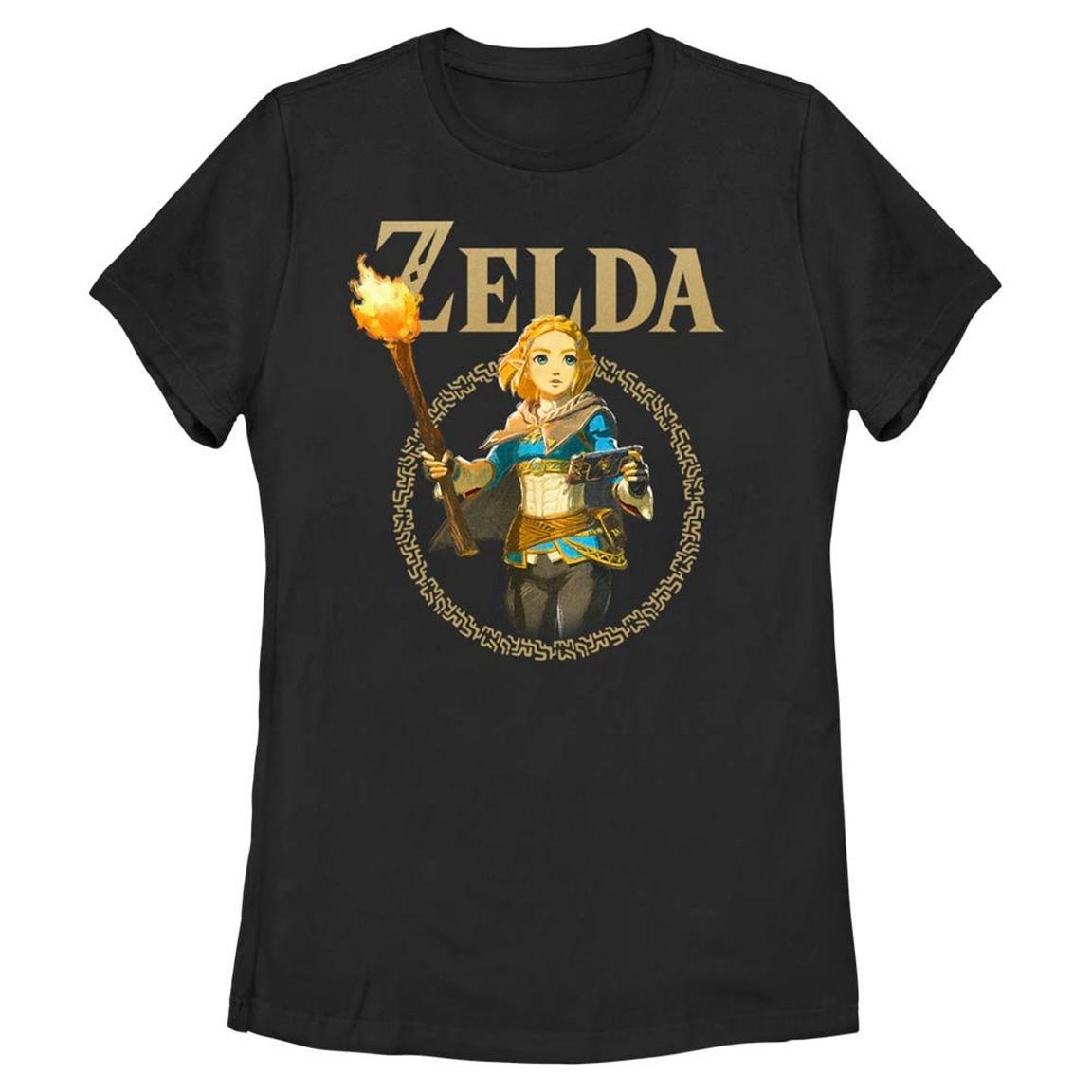 The Legend of Zelda: Tears of the Kingdom Zelda Badge Women's Short Sleeve T-Shirt, Size: Small, Fifth Sun