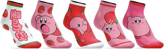 Bioworld Merchandising Kirby Strawberry Ankle Socks 5-Pack
