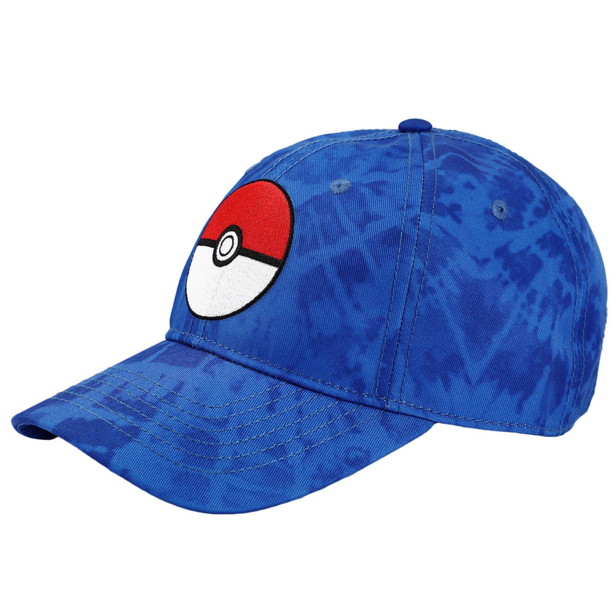 Pokeball Embroidered Blue Tie Dye Men's Cotton Twill Pokemon Adjustable Hat