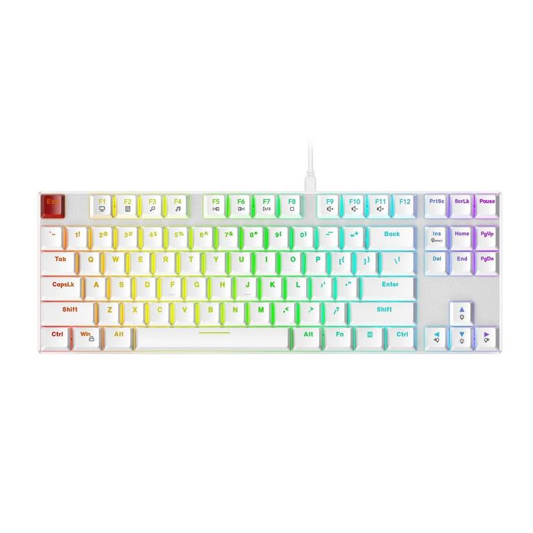 GameStop 80% TKL Wired Brown Switch Mechanical Hot Swappable Keyboard - White