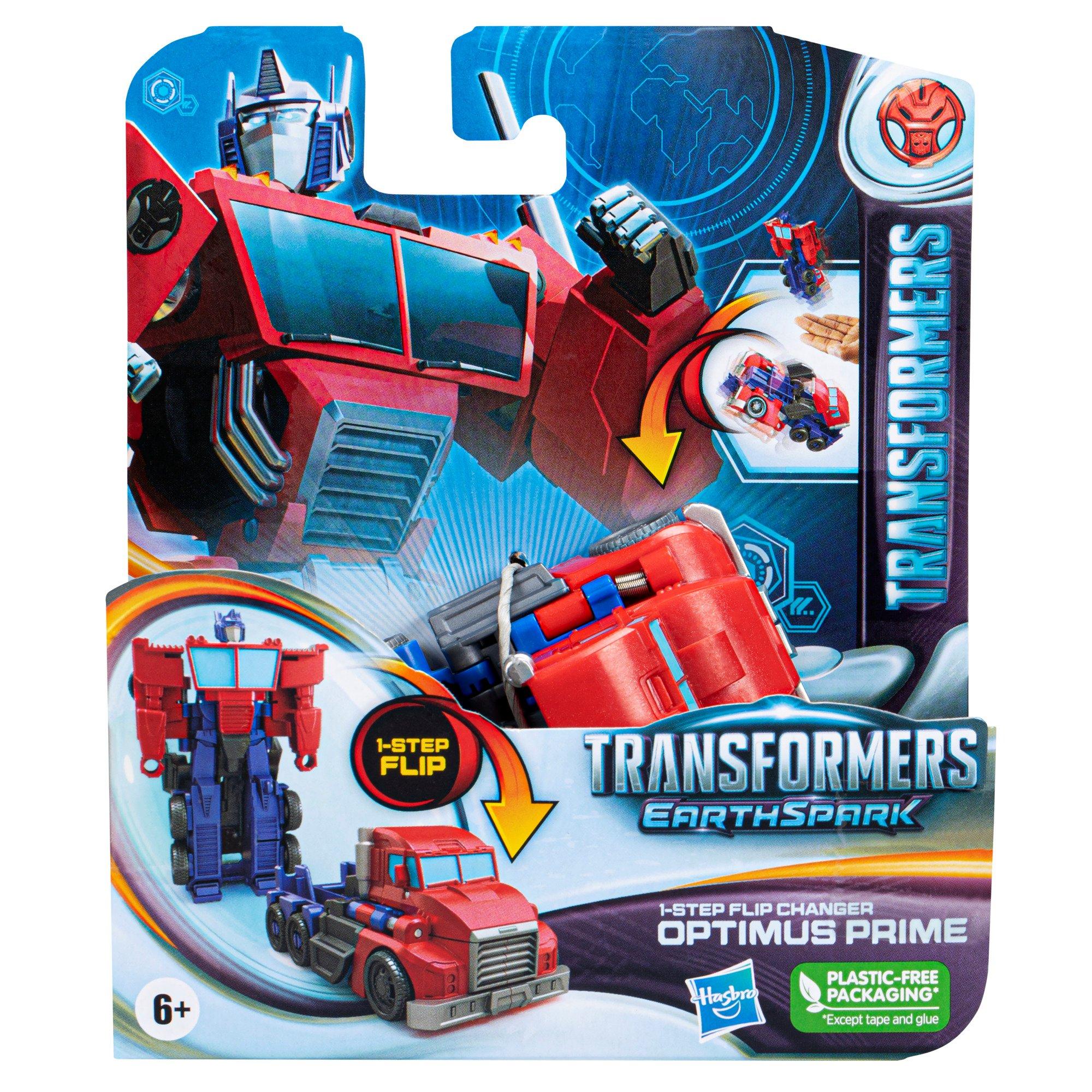 Hasbro Transformers: EarthSpark 1-Step Flip Changer Optimus Prime 4-in Action Figure