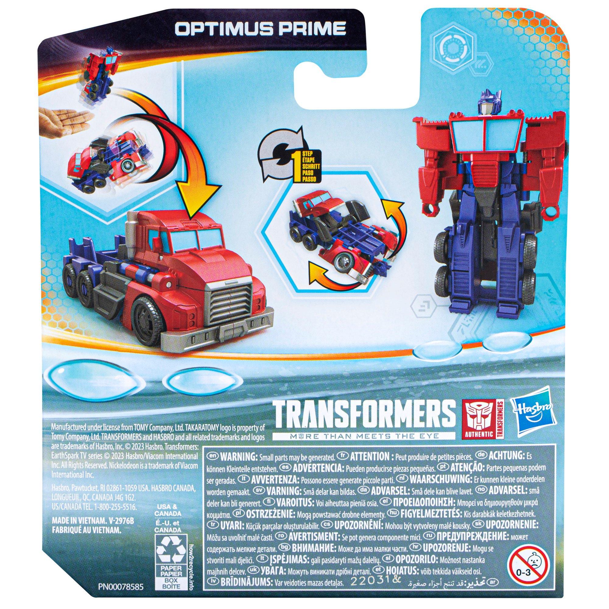 Hasbro Transformers: EarthSpark 1-Step Flip Changer Optimus Prime 4-in Action Figure