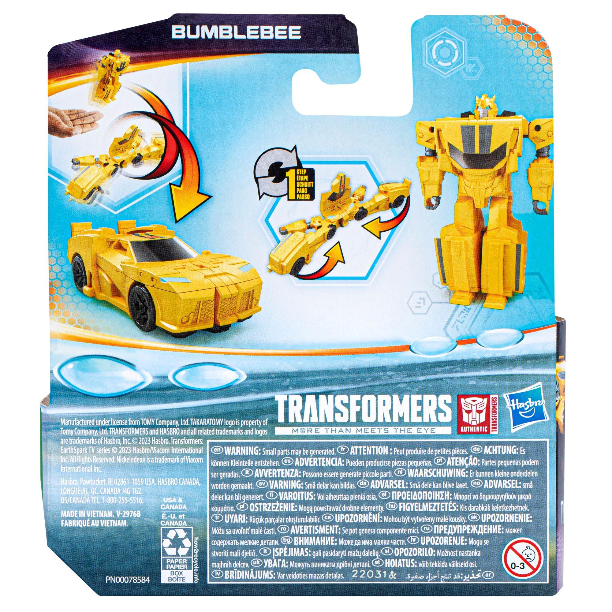 Hasbro Transformers Earthspark Bumblebee 1-Step Flip Changer 4-in Figure