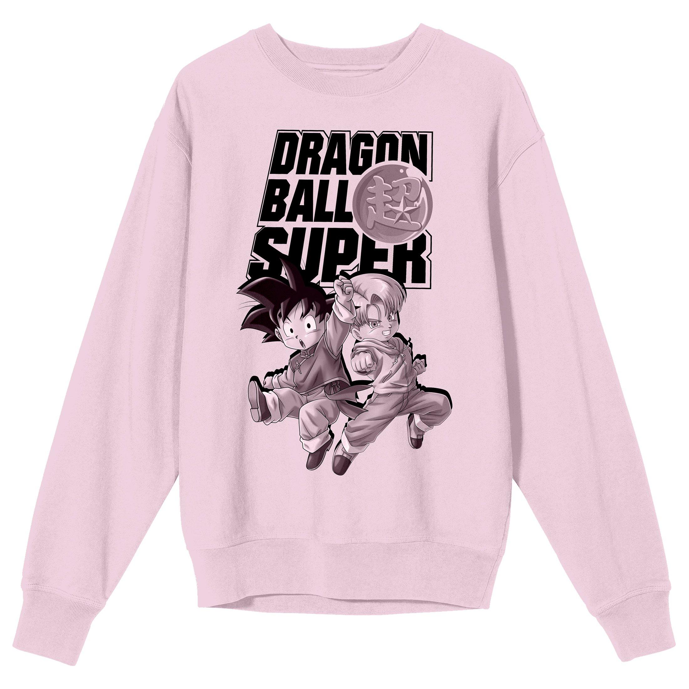 Dragon Ball Super Chibi Art Men's Cradle Pink Crew New Long Sleeve T-Shirt