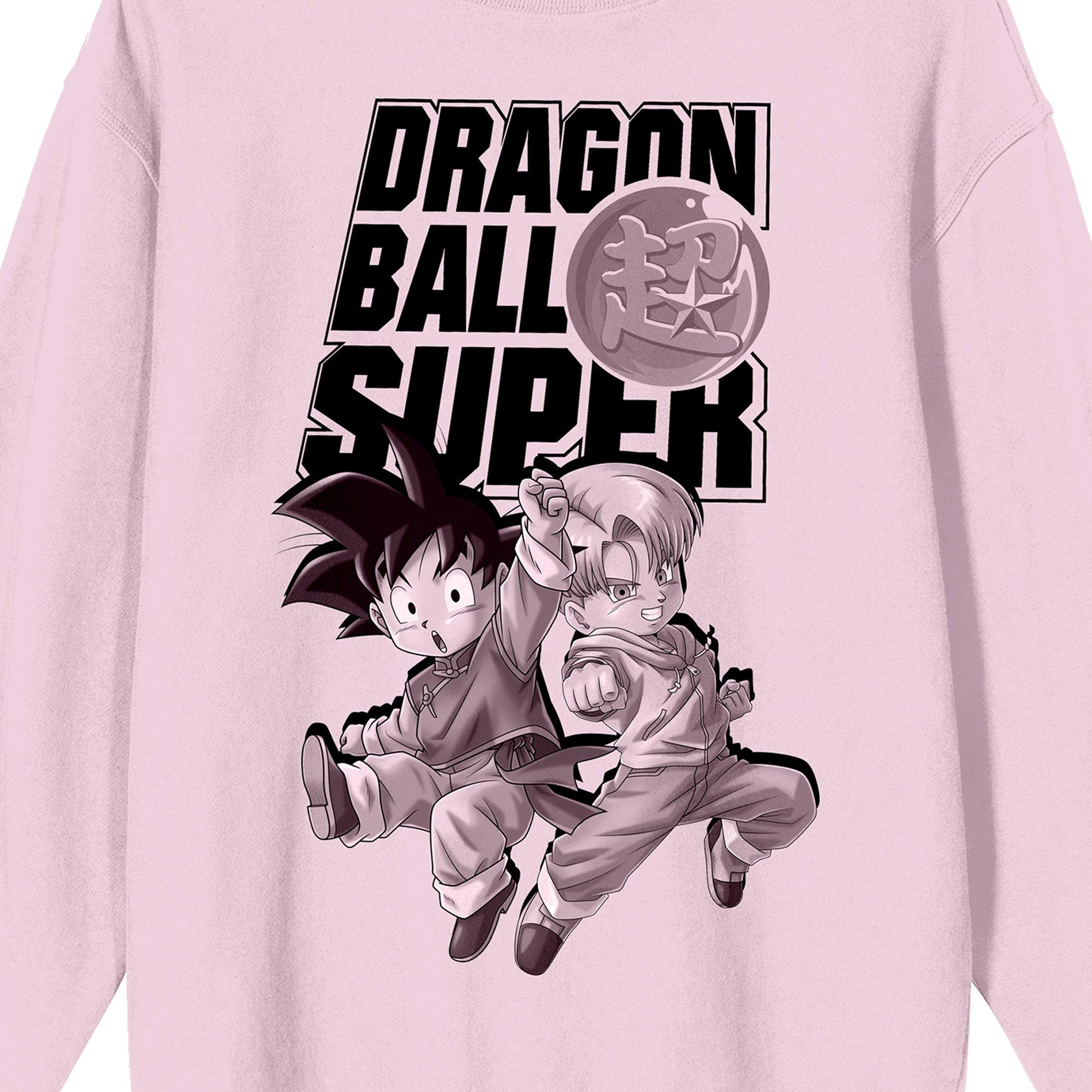 Dragon Ball Super Chibi Art Men's Cradle Pink Crew New Long Sleeve