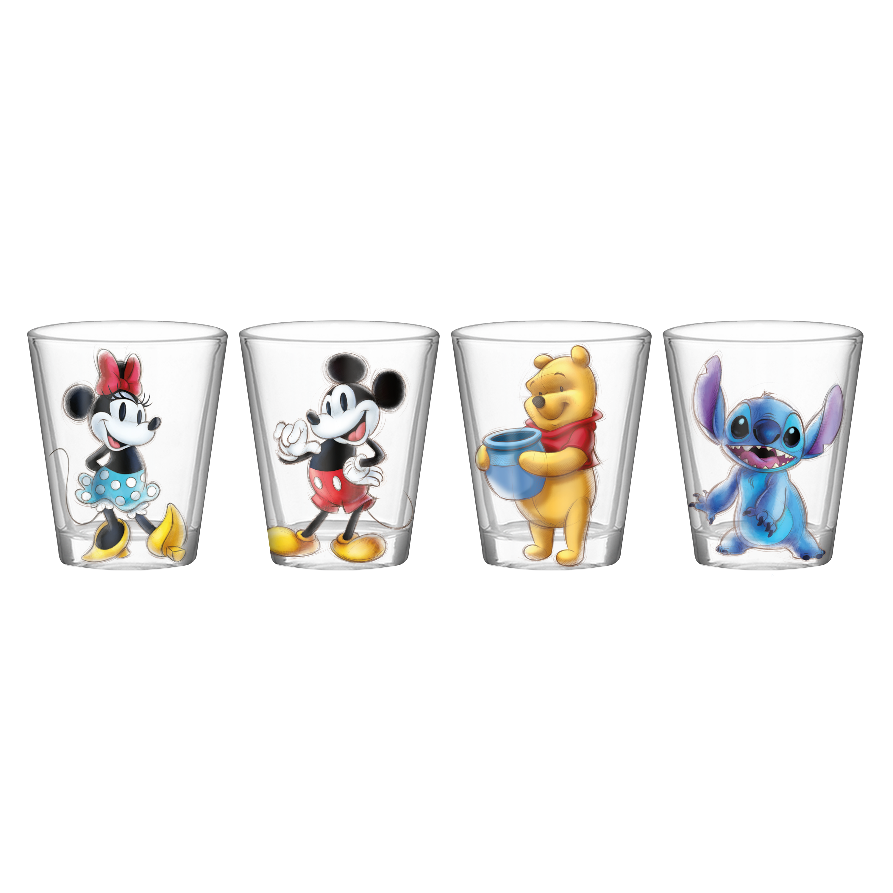 Disney Etched Characters Glassware Set - ID: augdisneyana20077