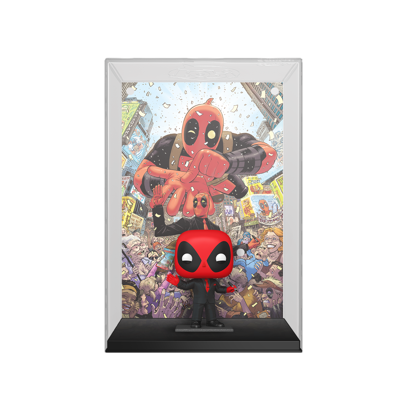Funko POP! Comic Cover: Deadpool - Deadpool in Black Suit 3.85-in Vinyl Bobblehead