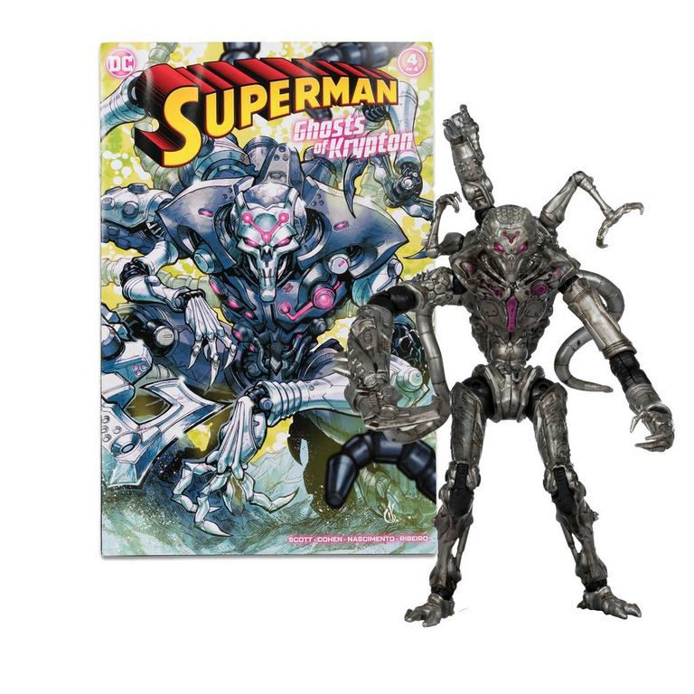 McFarlane Toys DC Multiverse Superman: Ghost of Krypton Brainiac 7-in Action Figure with Comic