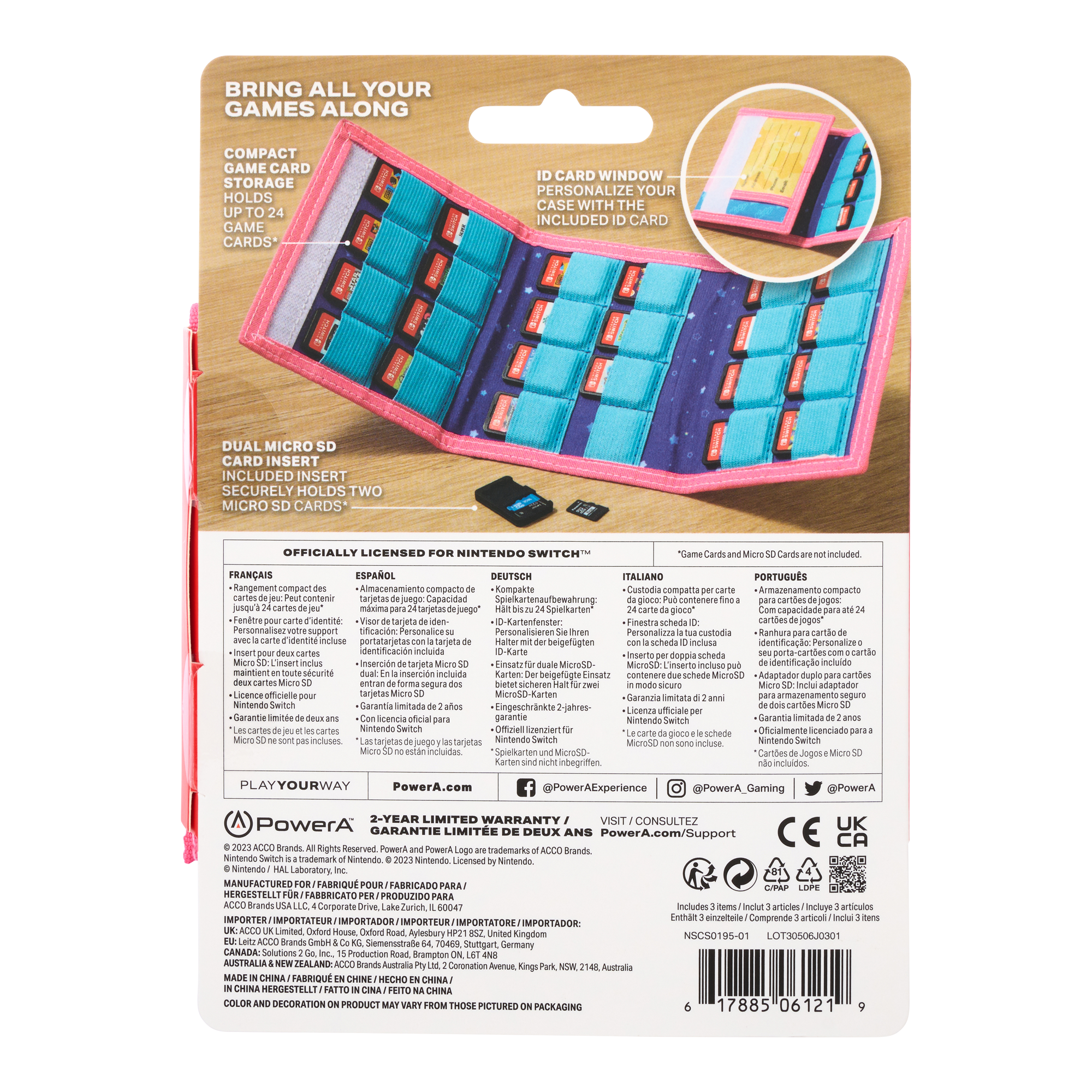 PowerA TriFold Game Card Holder for Nintendo Switch - Kirby