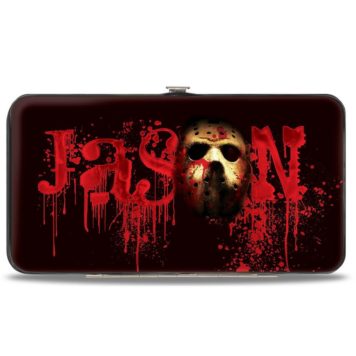 Buckle-Down Warner Bros.Horror Movies Friday the 13th Jason Polyurethane Hinged Wallet, Size: One Size, Buckle Down