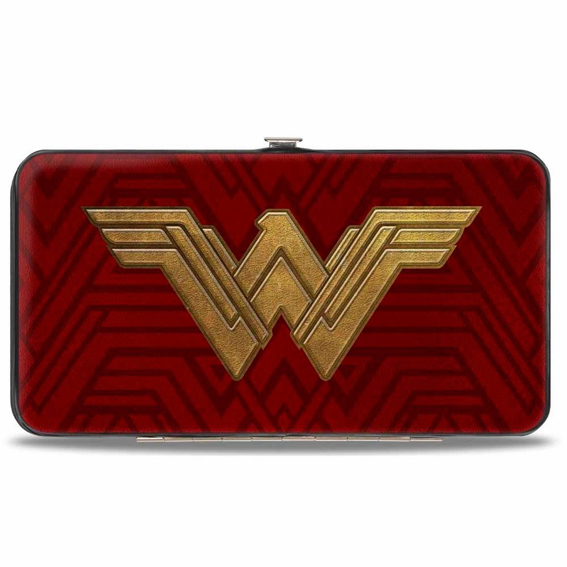 Buckle-Down DC Comics Wonder Woman 2017 Icon Tiara Star Red Vegan Leather Hinged Wallet, Size: One Size, Buckle Down