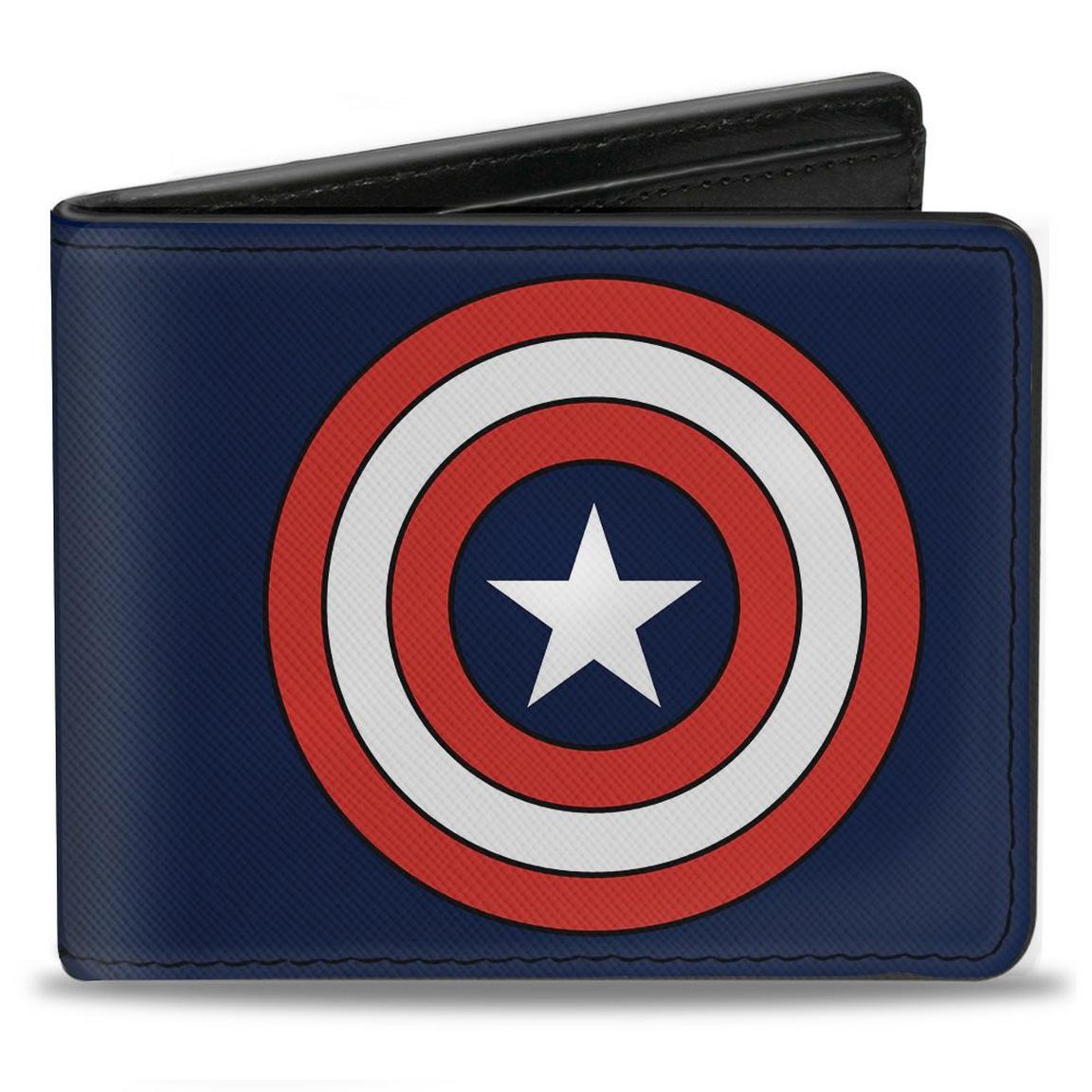 Buckle-Down Marvel Comics Captain America Shield Men's Vegan Leather Bi-Fold Wallet, Size: One Size, Buckle Down -  PUW-CAB