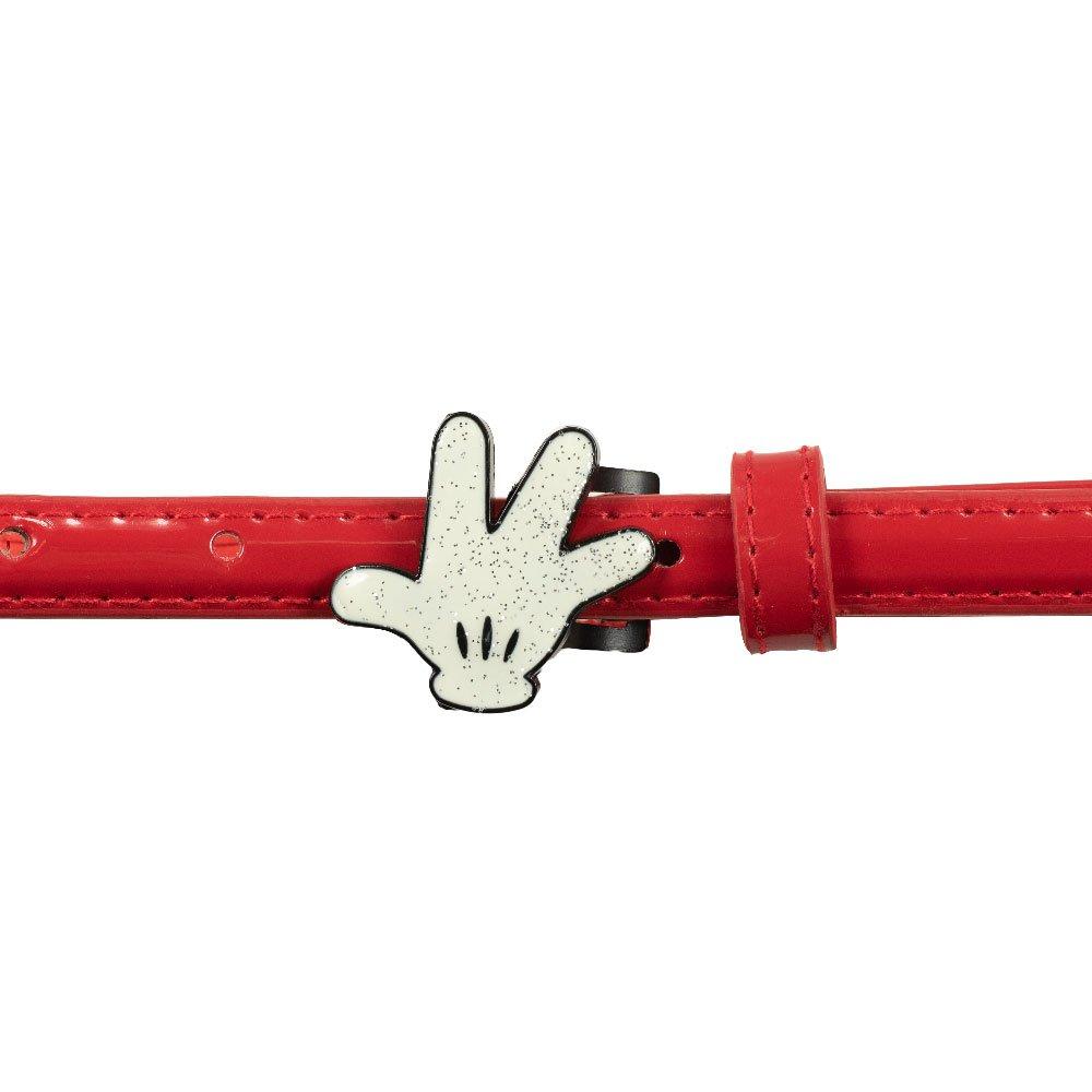 Buckle-Down Disney Mickey Mouse Hand Red Vegan Leather Belt