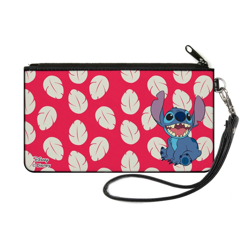 Buckle-Down Disney Lilo and Stitch - Stitch Smiling Pose Dress Leaves Canvas Zip Pouch