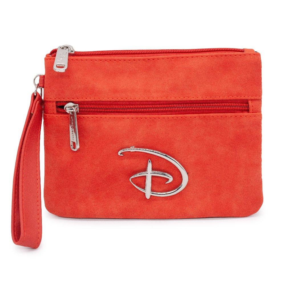 Buckle-Down Disney Signature D Vegan Leather Wallet Double Pocket Wristlet Wallet