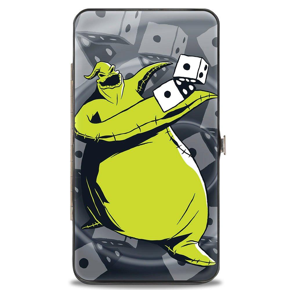 Buckle-Down Disney Oogie Boogie Rolling Dice Pose Scattered Dice Grays Vegan Leather Hinged Wallet