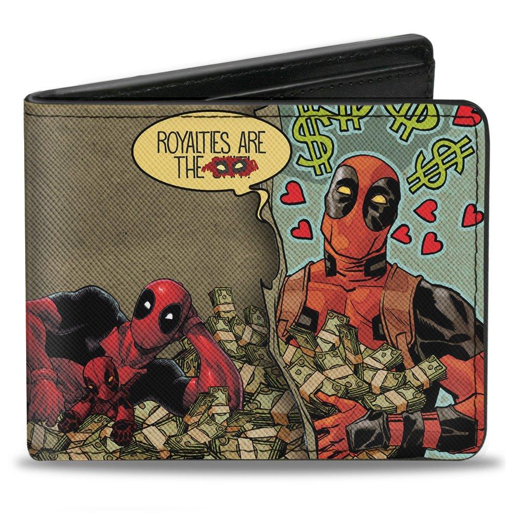 Buckle-Down Marvel Comics Deadpool Royalties Are The Quote Vegan Leather Bifold Wallet