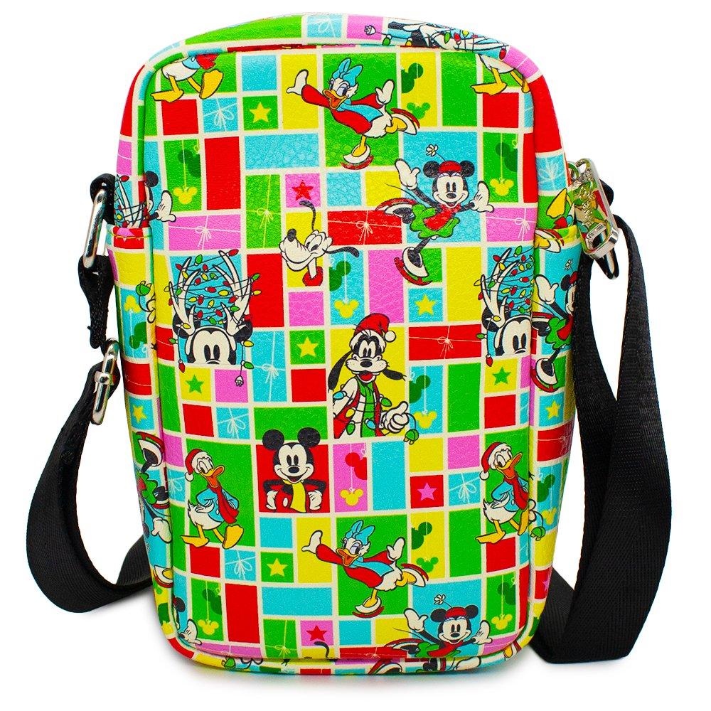 Buckle-Down Disney The Sensational Six Holiday Poses and Gift Boxes Vegan Leather Crossbody Bag