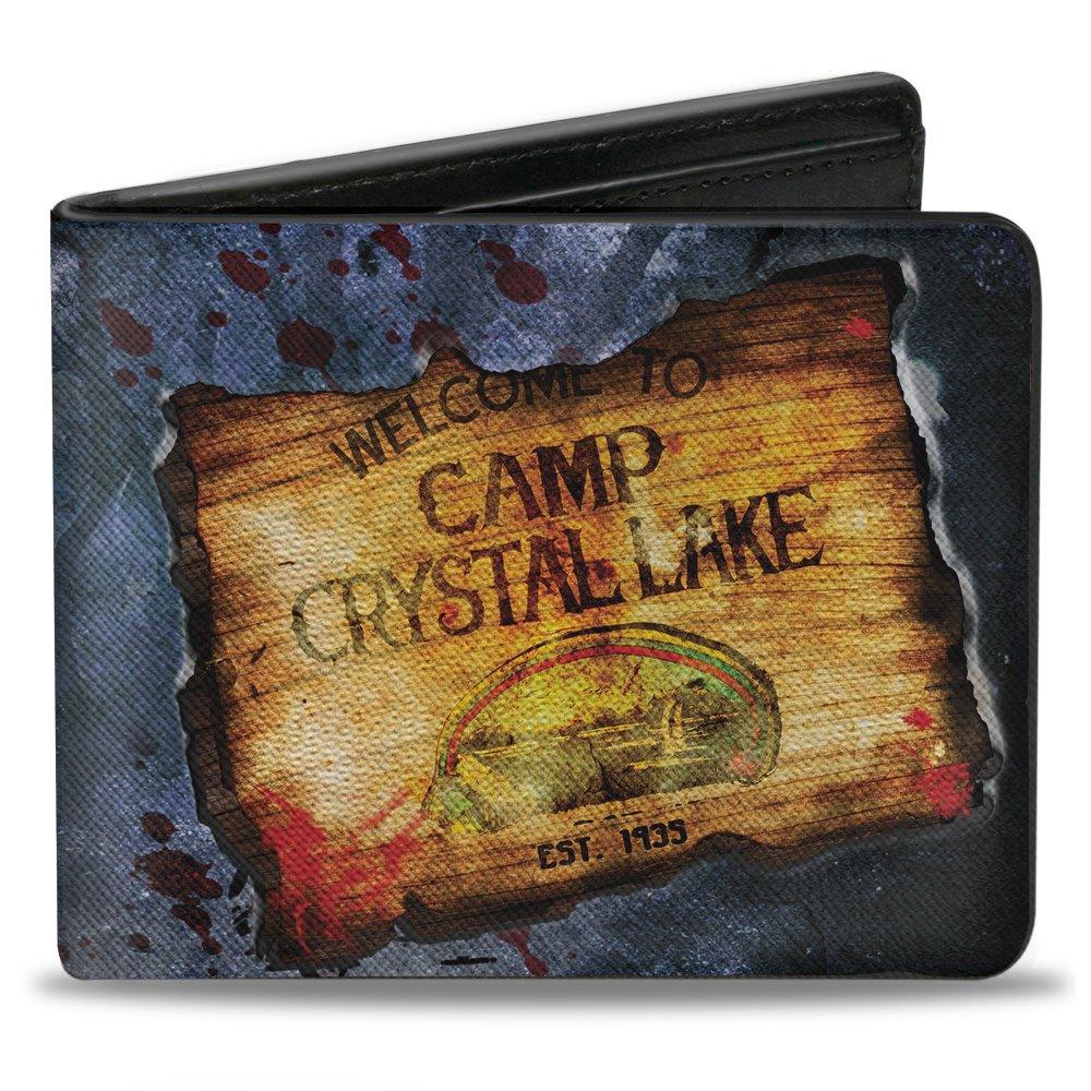 Buckle-Down Friday the 13th Welcome to Camp Crystal Lake Sign Vegan Leather Bi-Fold Wallet