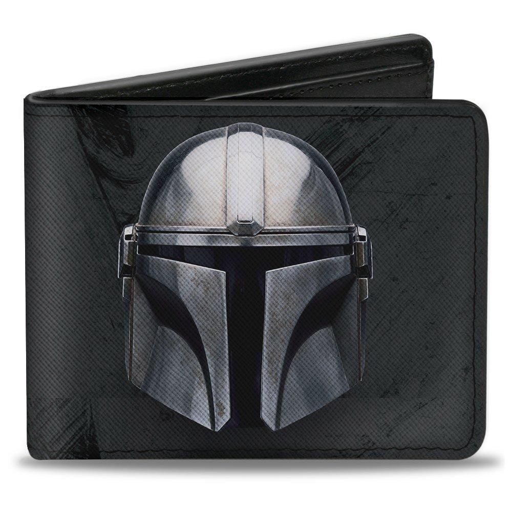 Buckle-Down Star Wars The Mandalorian Helmet Bounty Hunter Icon Men's Vegan Leather Bifold Wallet