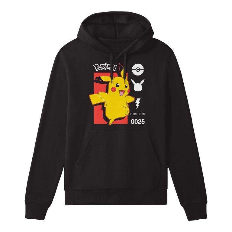 Pokemon Pikachu Unisex Black Pullover Hoodie