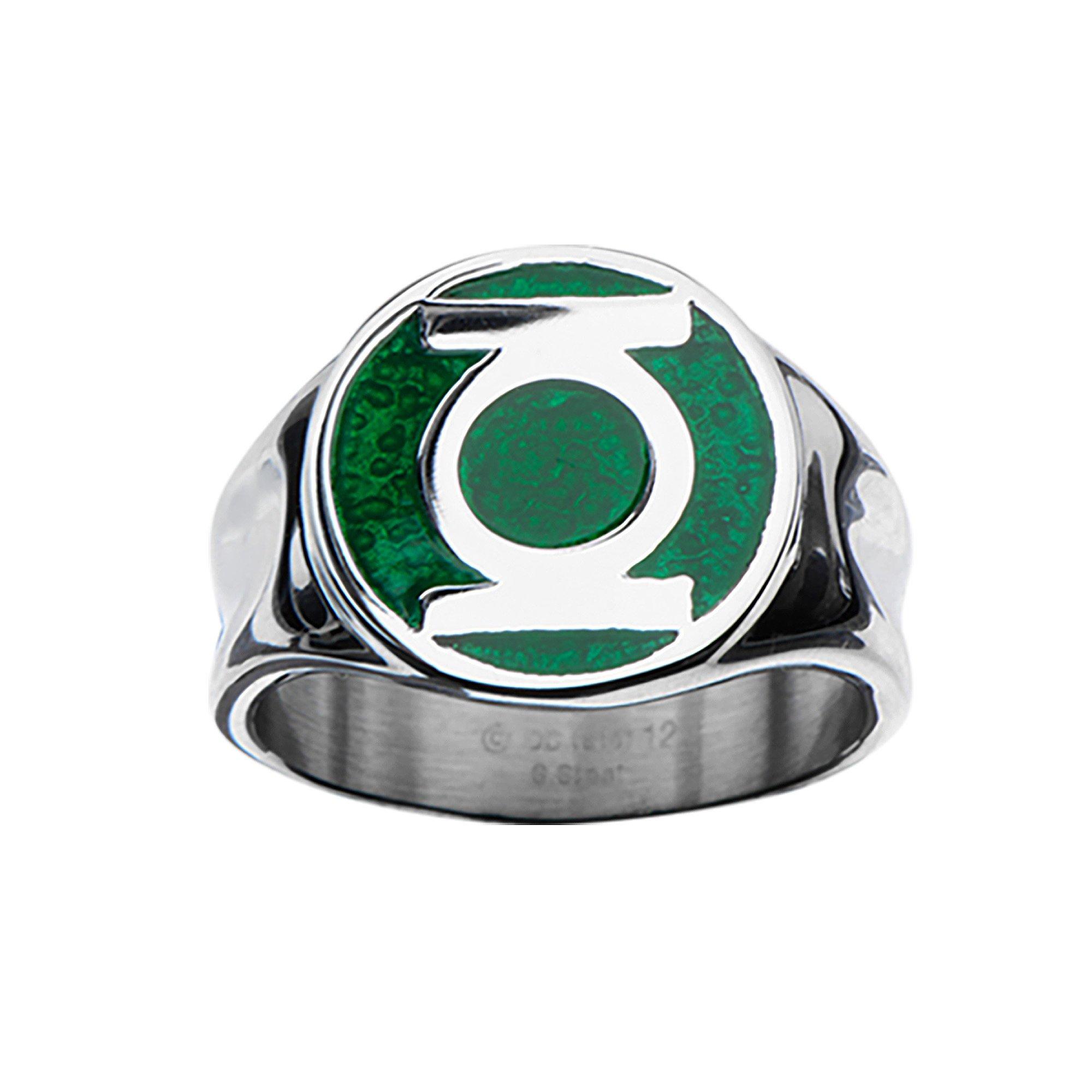 Green Lantern Symbol Stainless Steel Ring-Size 10 