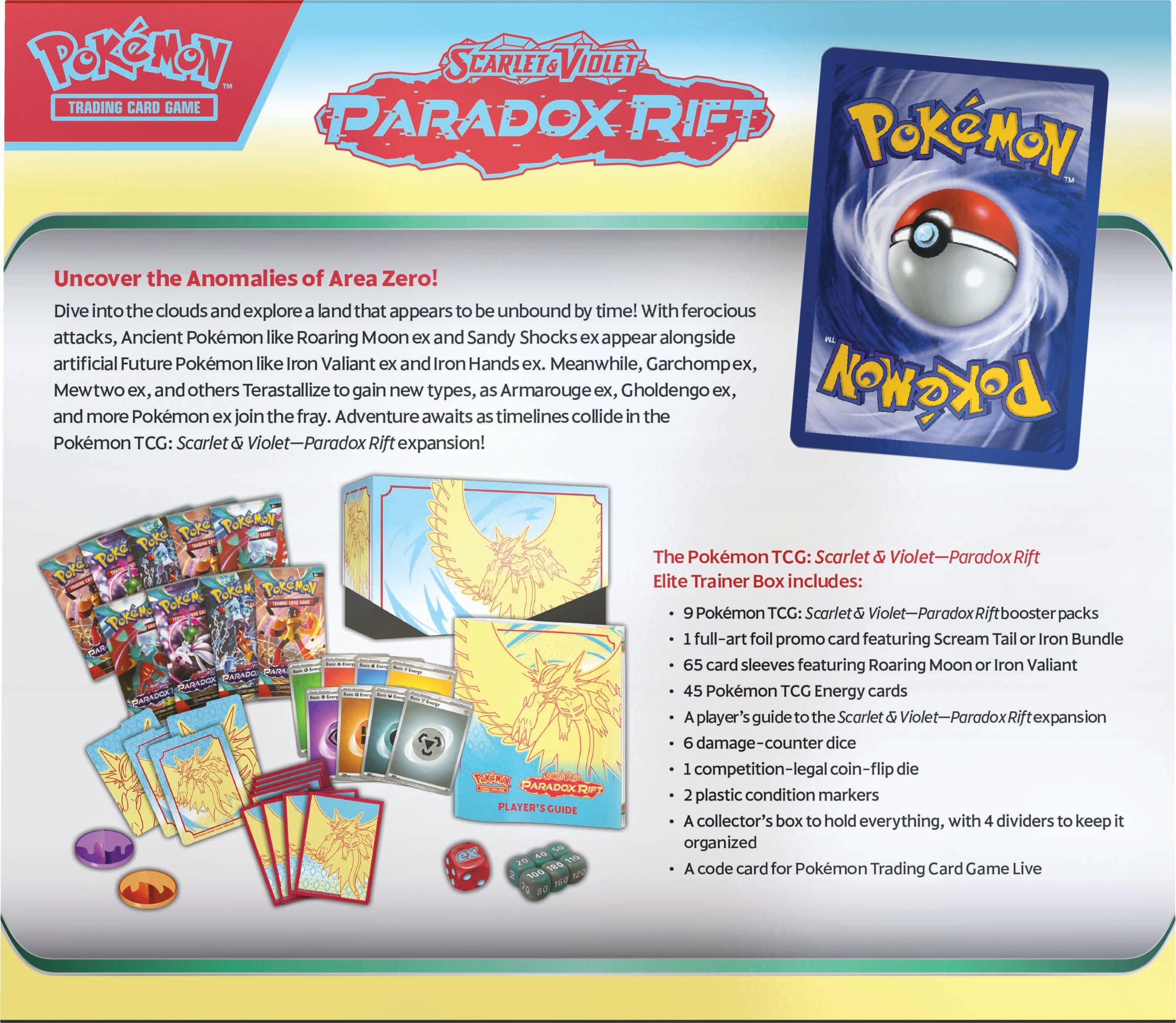 Pokemon Trading Card Game: Scarlet and Violet Paradox Rift Elite Trainer  Box (Styles May Vary)