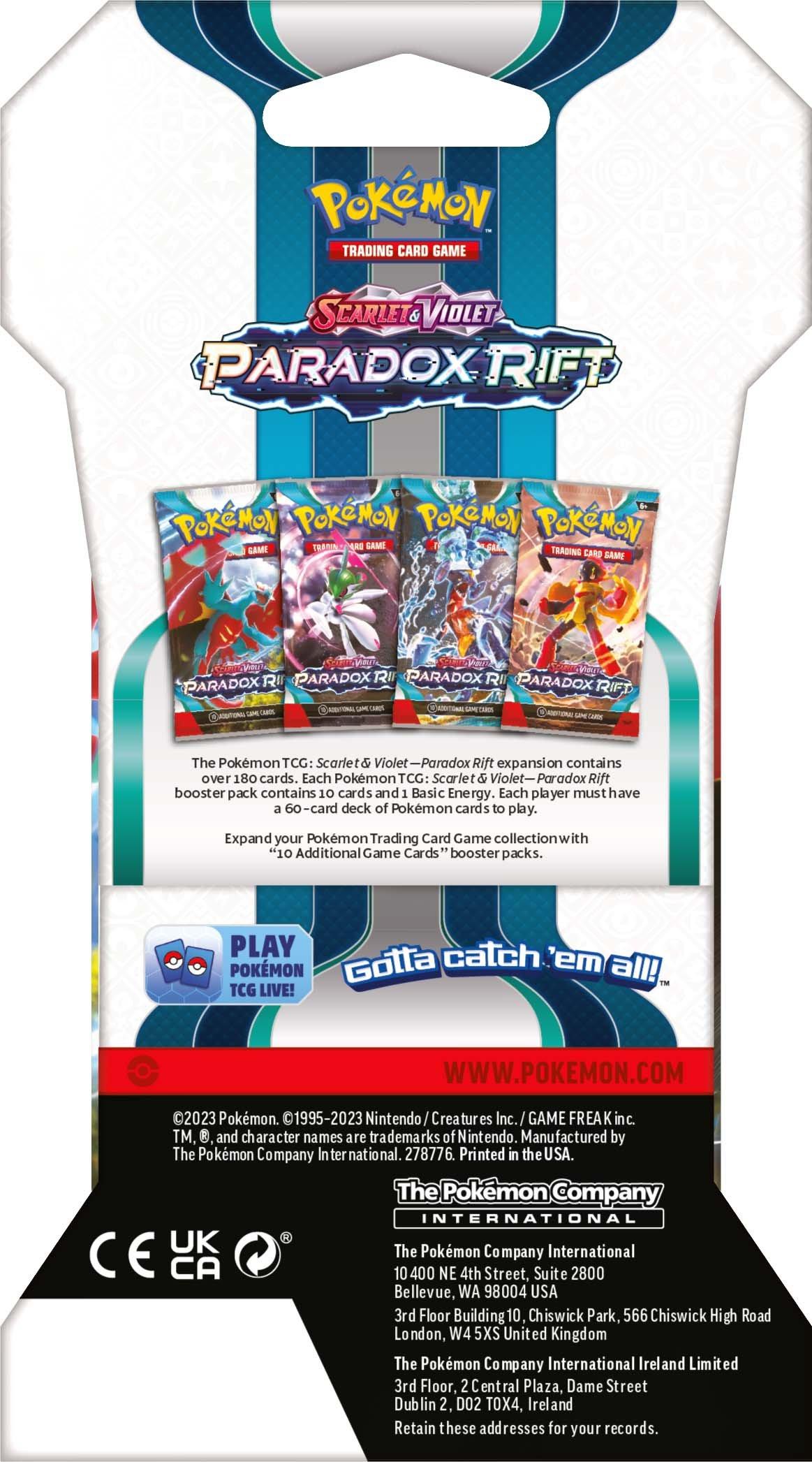 Pokemon Trading Card Game: Scarlet and Violet Paradox Rift Sleeved Booster