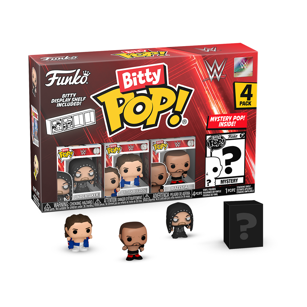 Funko Bitty POP! WWE Vinyl Figure Set 4-Pack (Undertaker, Batista, British  Bulldog, Mystery Pop!) | GameStop