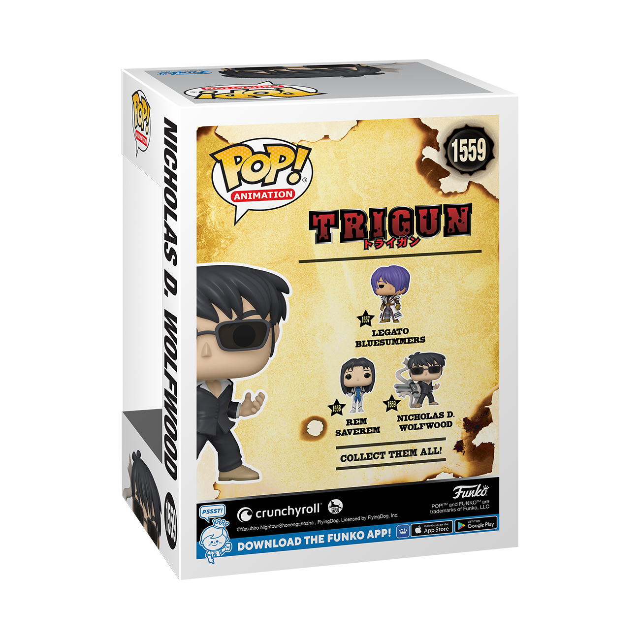 Funko POP! Animation: Trigun Nicholas D. Wolfwood with Punisher 4.2-in Vinyl Figure