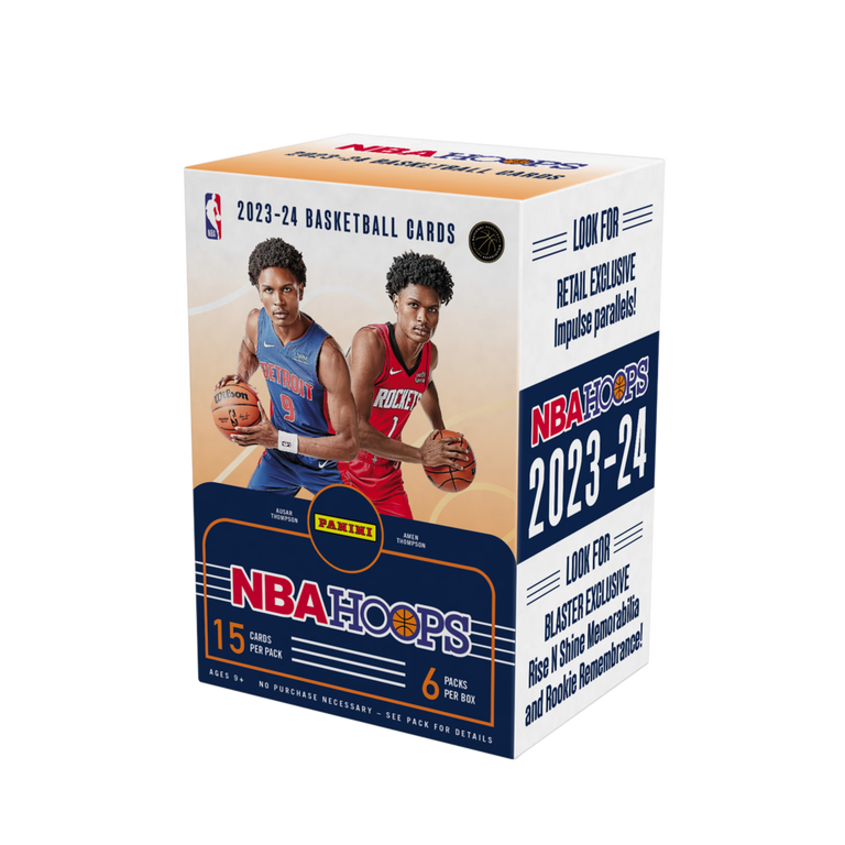 2023-24 Panini NBA Hoops Basketball Trading Cards Blaster Box (6 Packs)