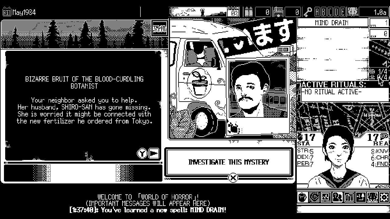 World Of Horror' is Lovecraftian RPG drawn entirely in MS Paint