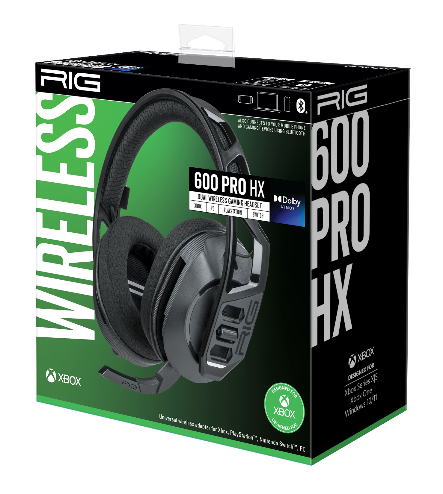 Auriculares Gaming Inalámbricos Nacom RIG 600 PRO HX para PS5, PS4, Xbox  Series X y PC - Negro