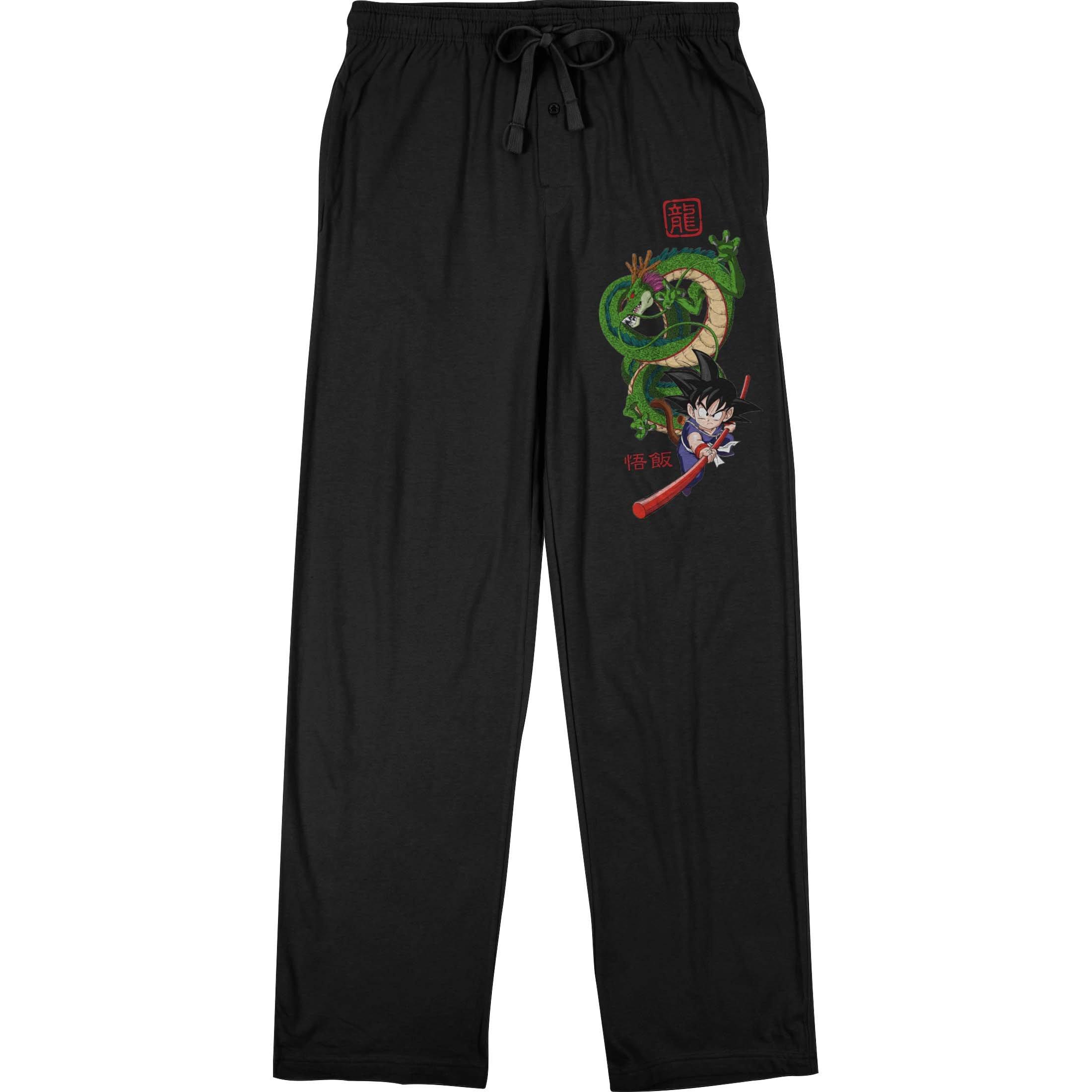 Dragon Ball Origins Goku and Shenron Dragon Men's Black Pajama Pants