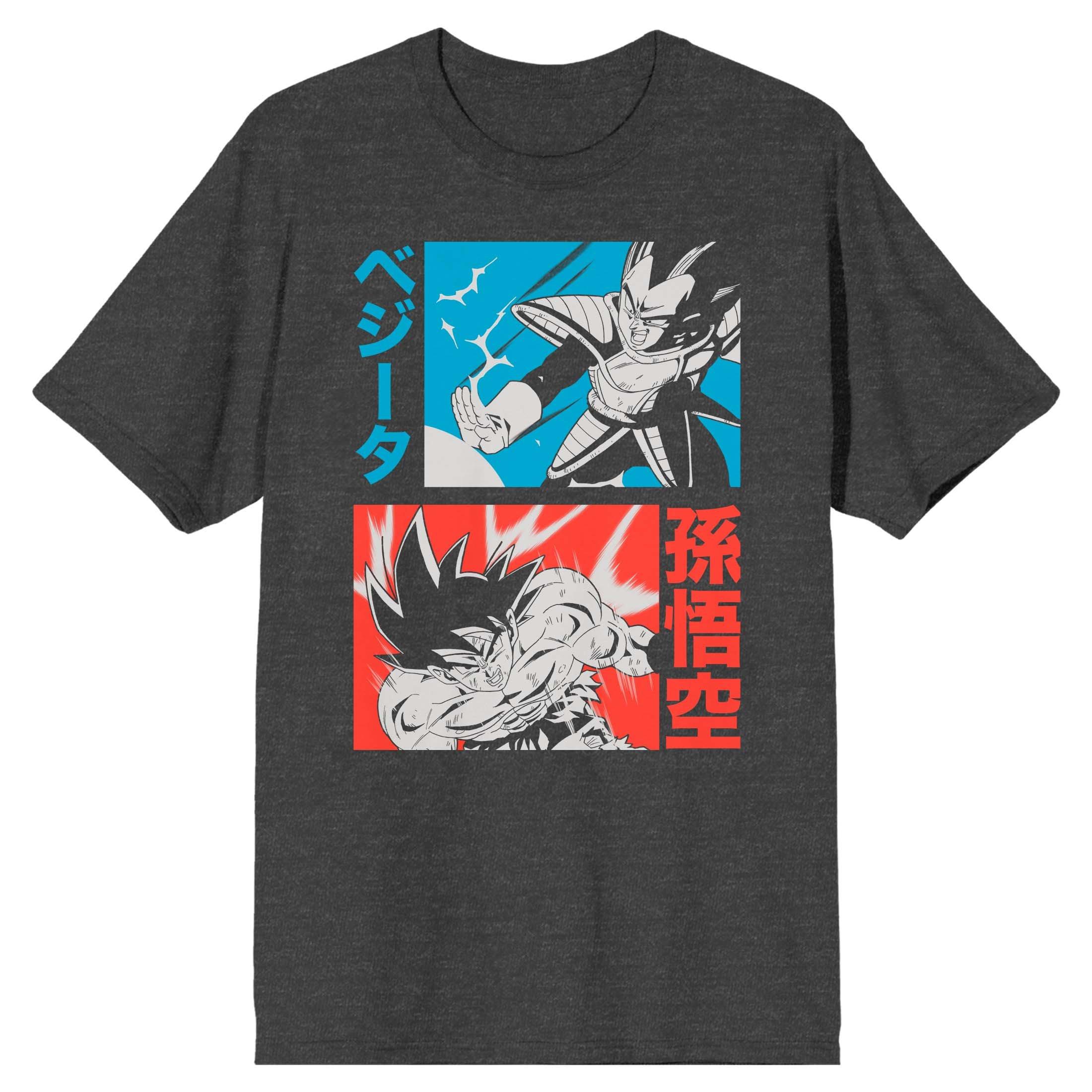 Dragon Ball Z Vegeta Versus Goku Men's Charcoal Heather Short Sleeve T-Shirt