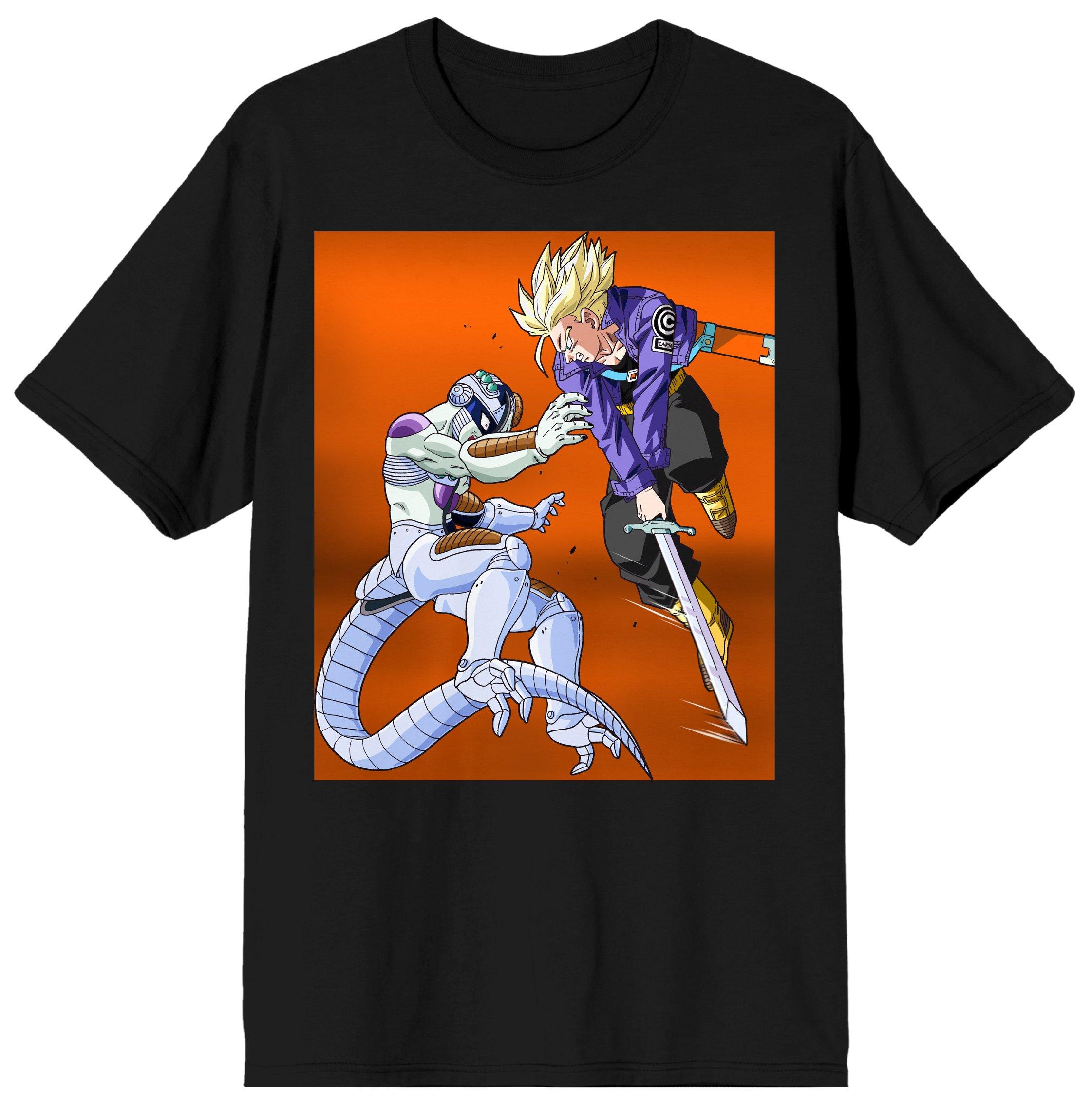 Dragon Ball Z Trunks and Frieza Character Group Men's Black Short Sleeve Graphic T-Shirt, Size: Small, Bioworld Merchandising