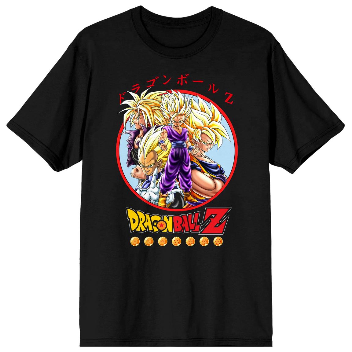 Dragon Ball Z Anime Characters Group Shot Men's Black Short Sleeve Graphic T-Shirt, Size: Small, Bioworld Merchandising