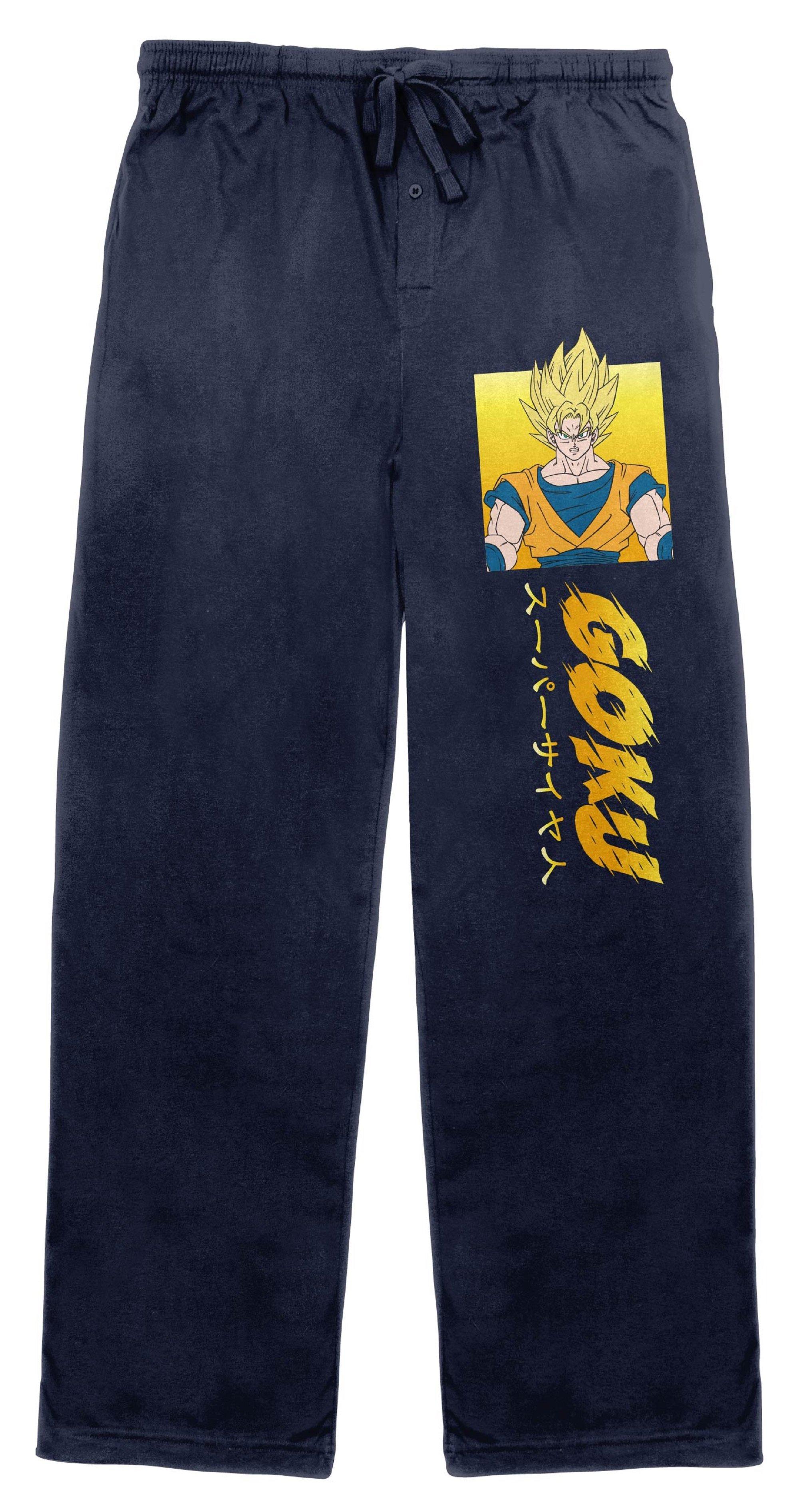 Dragon Ball Z Goku Unisex Navy Pajama Pants, Size: Small, Bioworld Merchandising