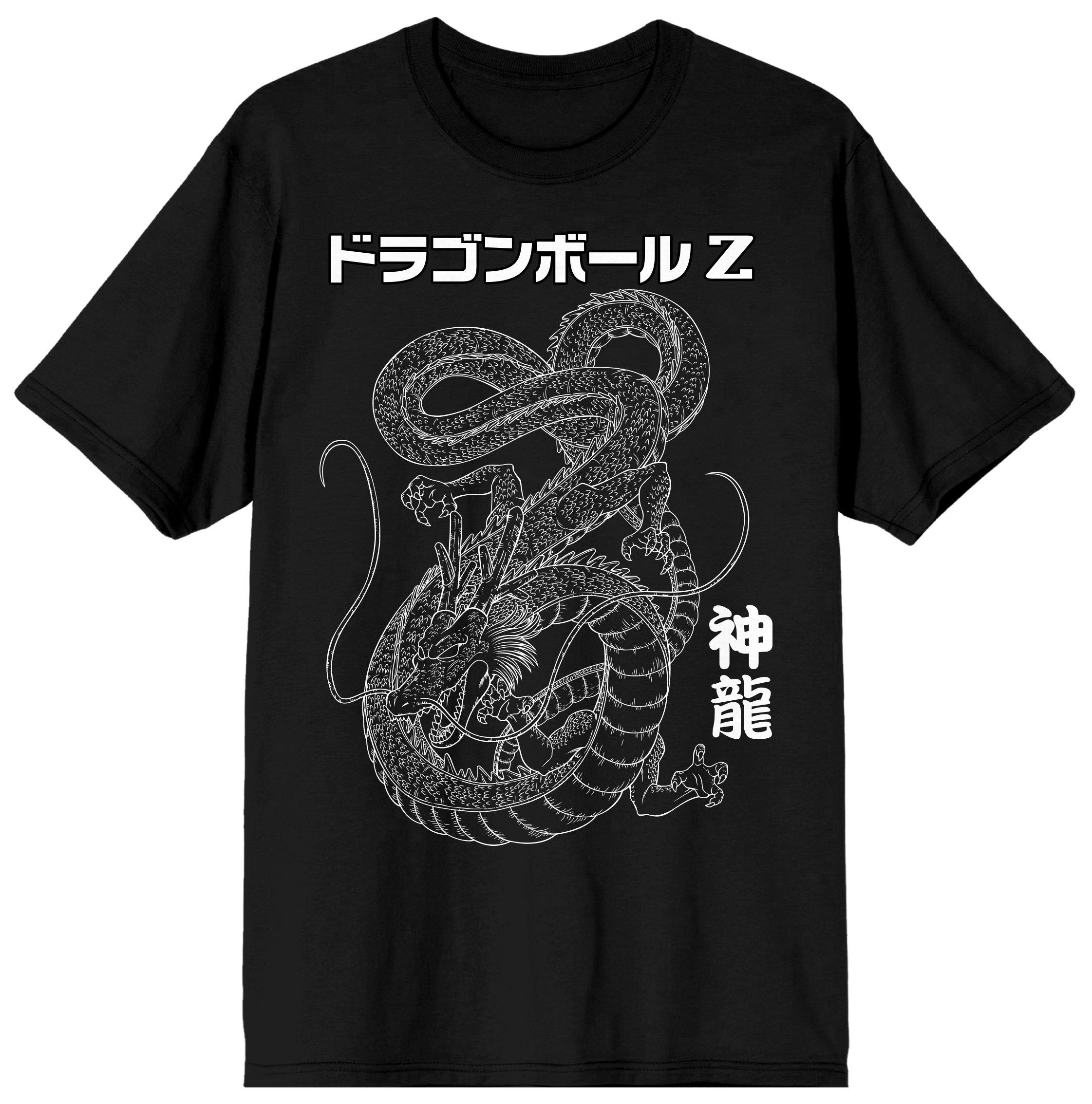 Dragon Ball Z Shenron Outline Men s Black Short Sleeve Graphic T