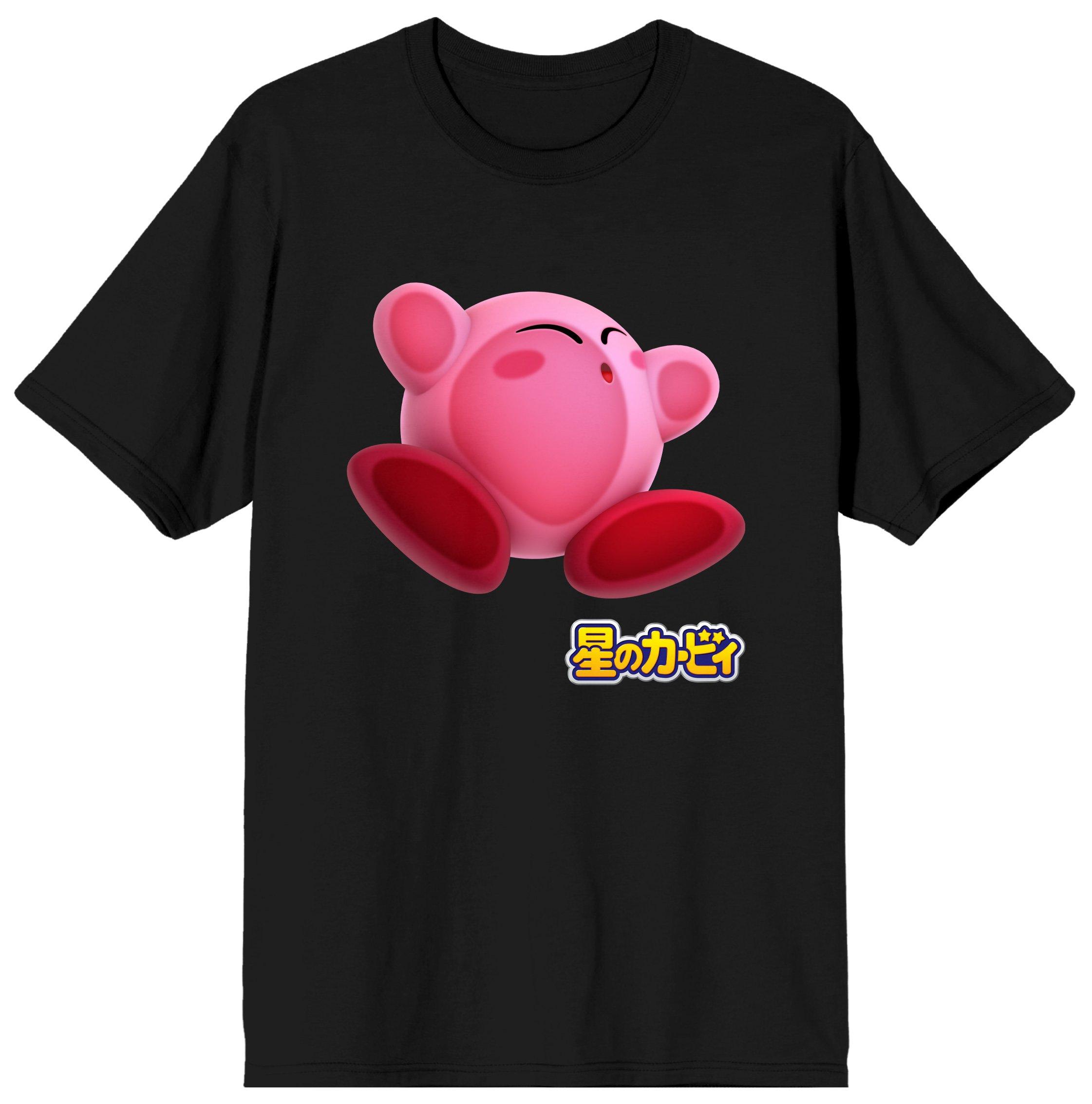 Kirby Pink Mochi and Invisible Wall Men's Black Short Sleeve Graphic T-Shirt