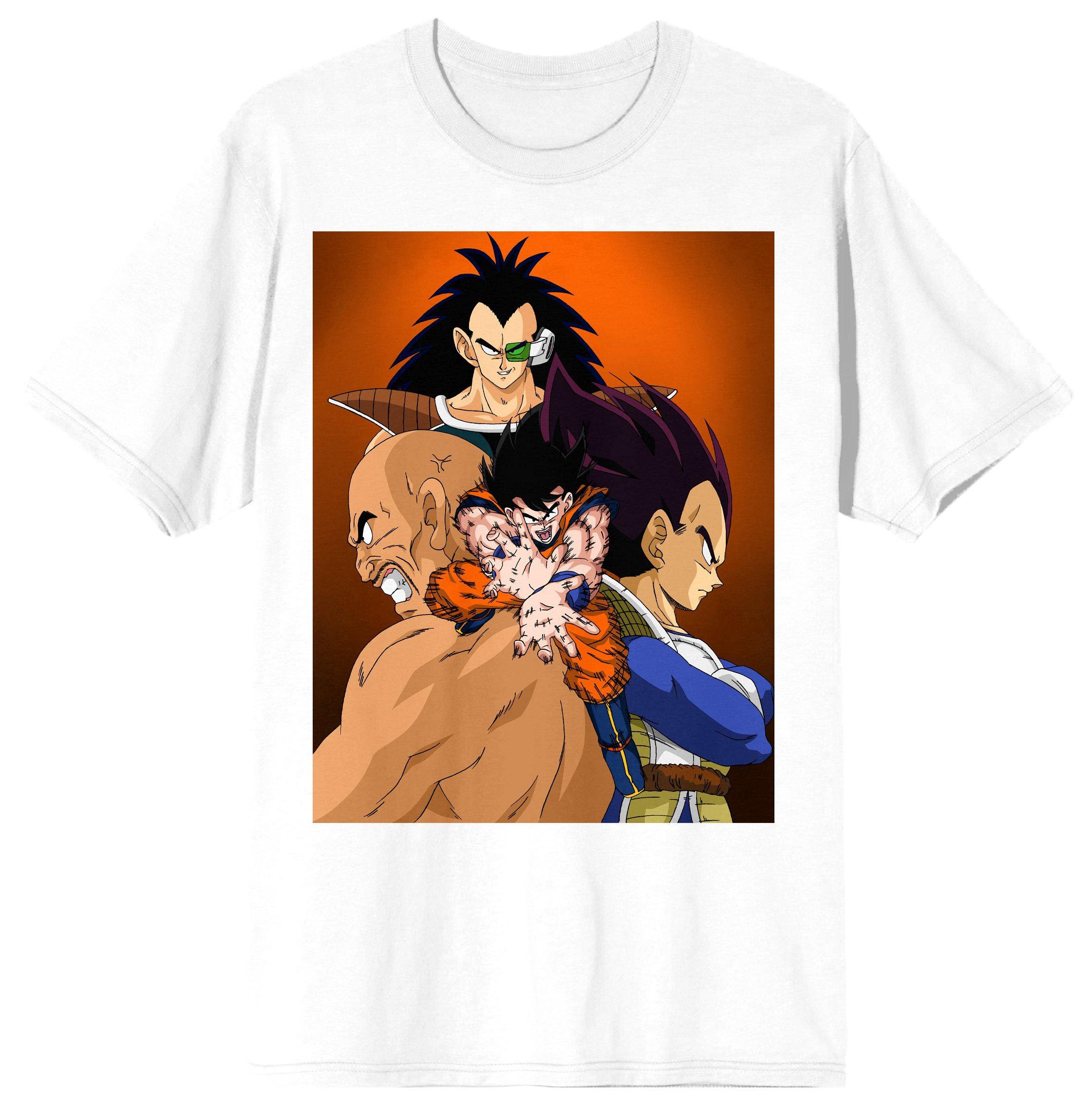 Dragon Ball Z Anime Cartoon Character Group Men's White Short Sleeve Graphic T-Shirt, Size: Small, Bioworld Merchandising