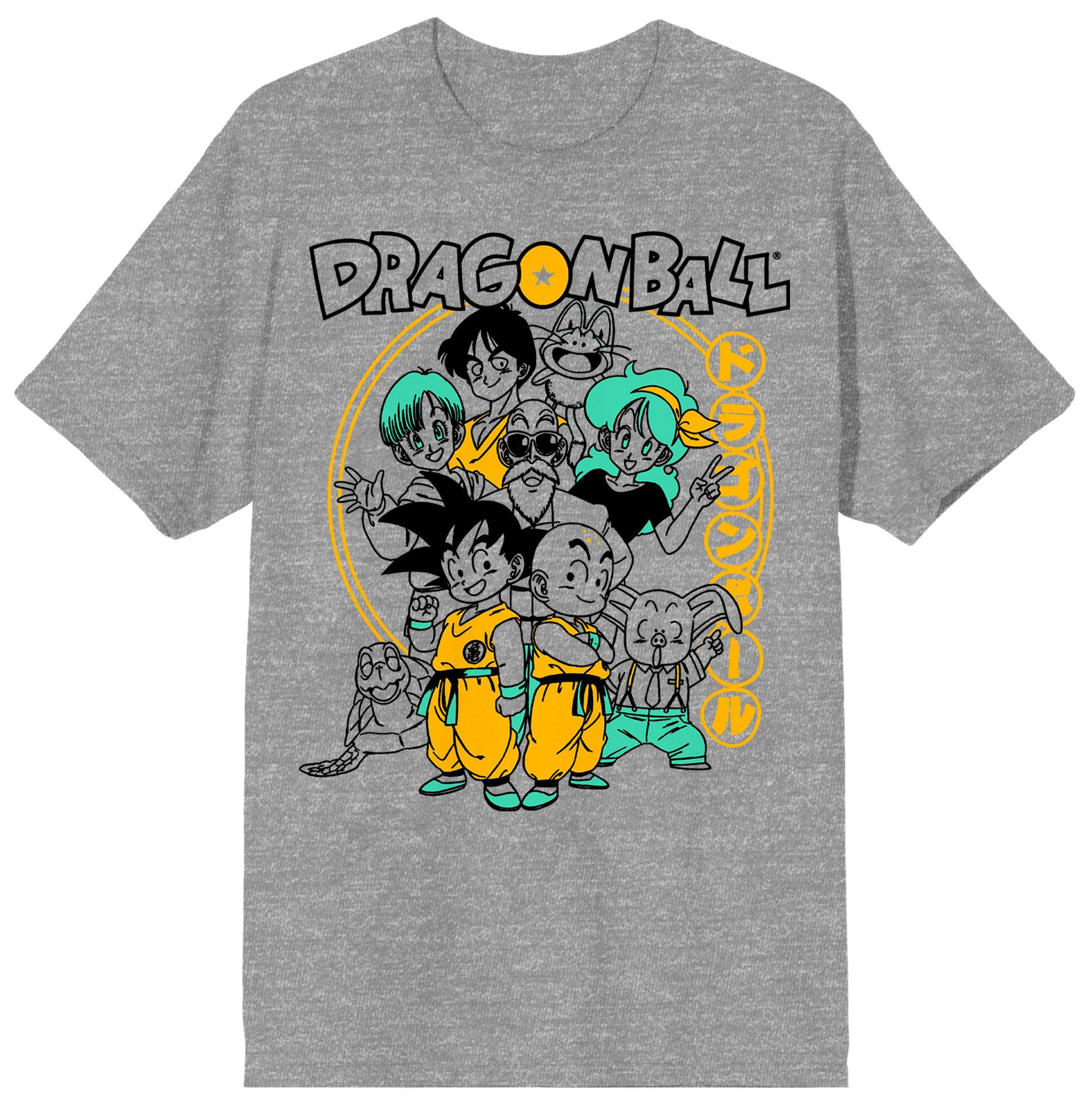 Dragon Ball Origins Men's Athletic Heather Gray Crew Neck T-Shirt, Size: 2XL, Bioworld Merchandising